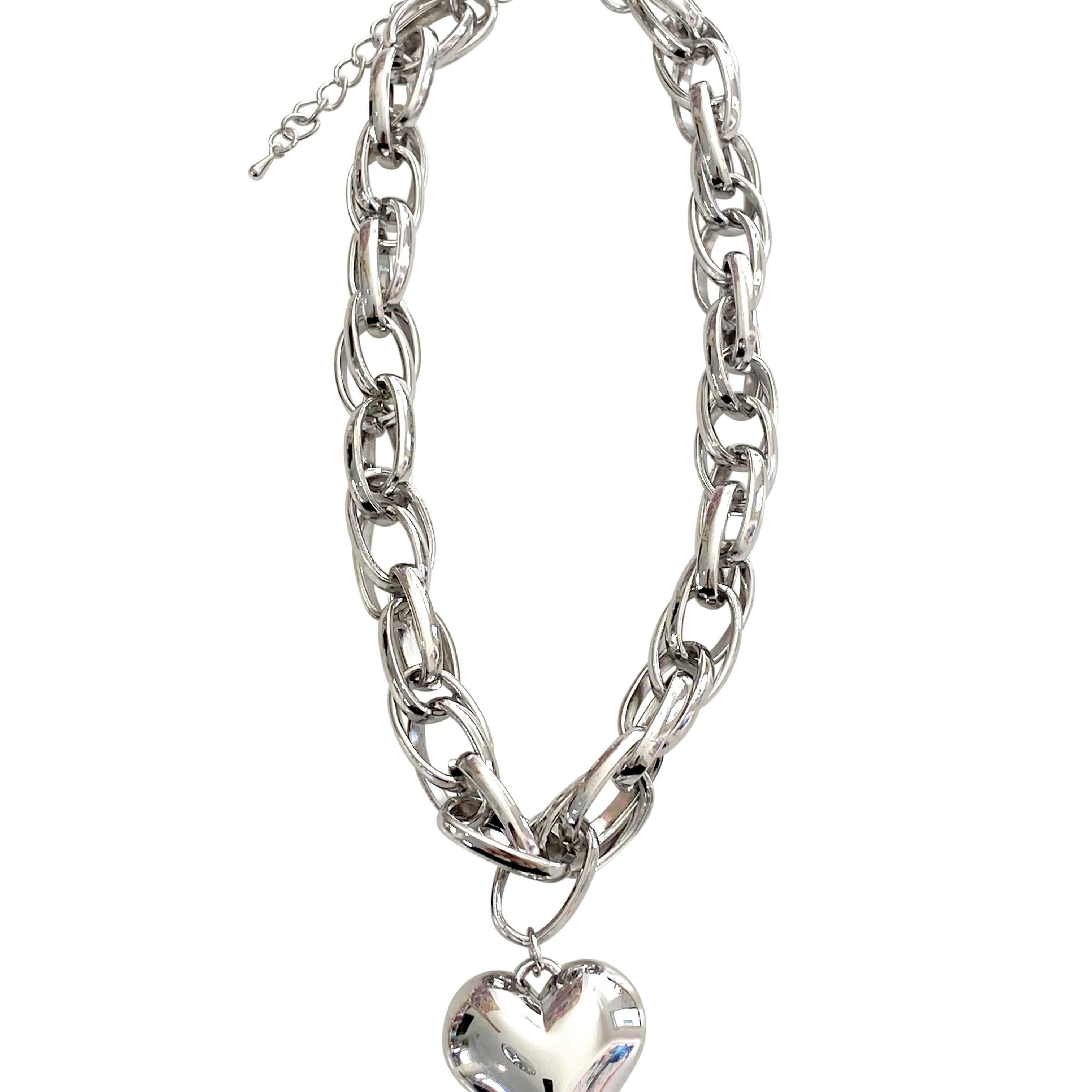 Alyssa Heart Chain Necklace-Necklaces-Krush Kandy, Women's Online Fashion Boutique Located in Phoenix, Arizona (Scottsdale Area)