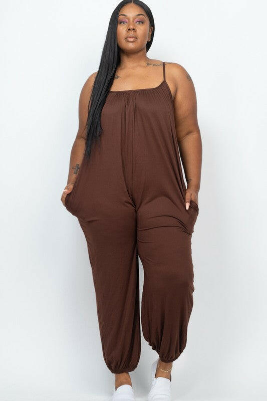 Sleeveless Jogger Jumpsuit | S-3X-Jumpsuits & Rompers-Krush Kandy, Women's Online Fashion Boutique Located in Phoenix, Arizona (Scottsdale Area)