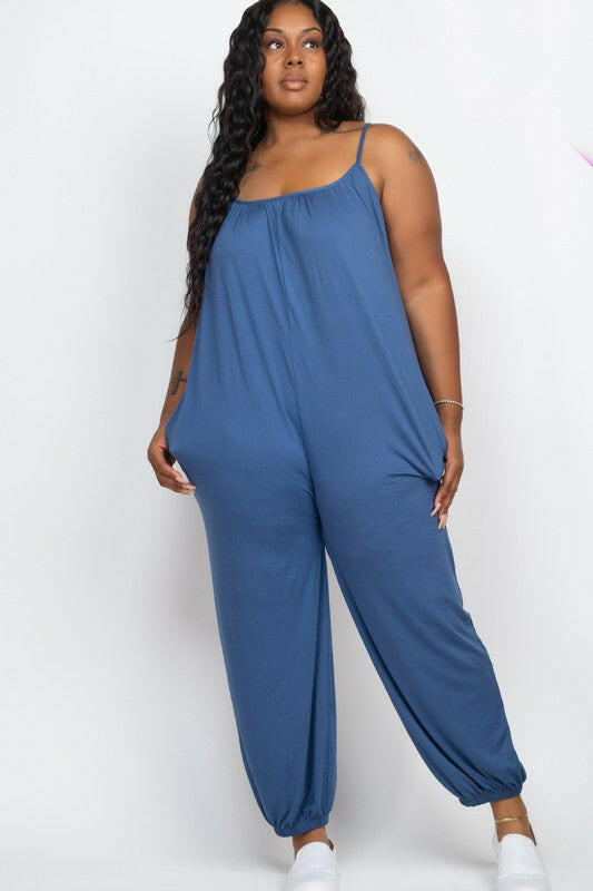 Sleeveless Jogger Jumpsuit | S-3X-Jumpsuits & Rompers-Krush Kandy, Women's Online Fashion Boutique Located in Phoenix, Arizona (Scottsdale Area)