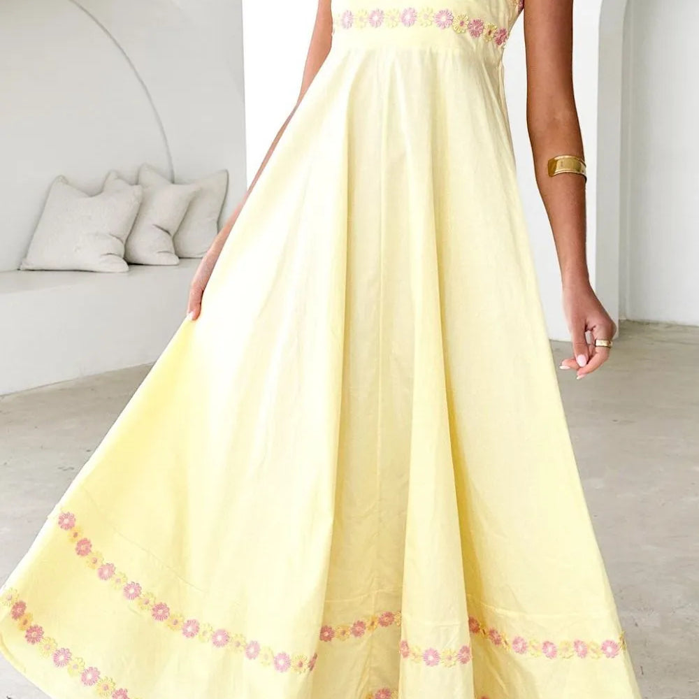 Floral Embroidered Spaghetti Strap Maxi Dress-Dresses-Krush Kandy, Women's Online Fashion Boutique Located in Phoenix, Arizona (Scottsdale Area)