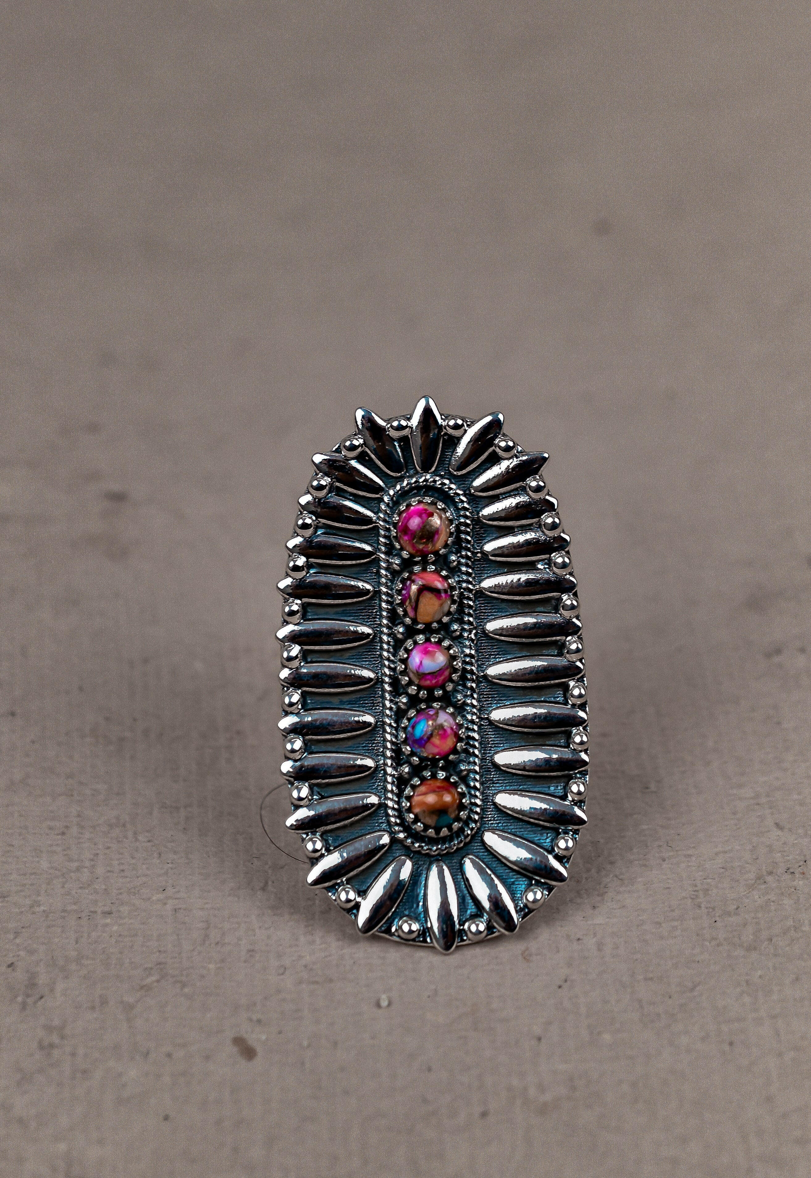 Sterling Silver Jeweled Fossil Crawler Ring-Crawler Rings-Krush Kandy, Women's Online Fashion Boutique Located in Phoenix, Arizona (Scottsdale Area)
