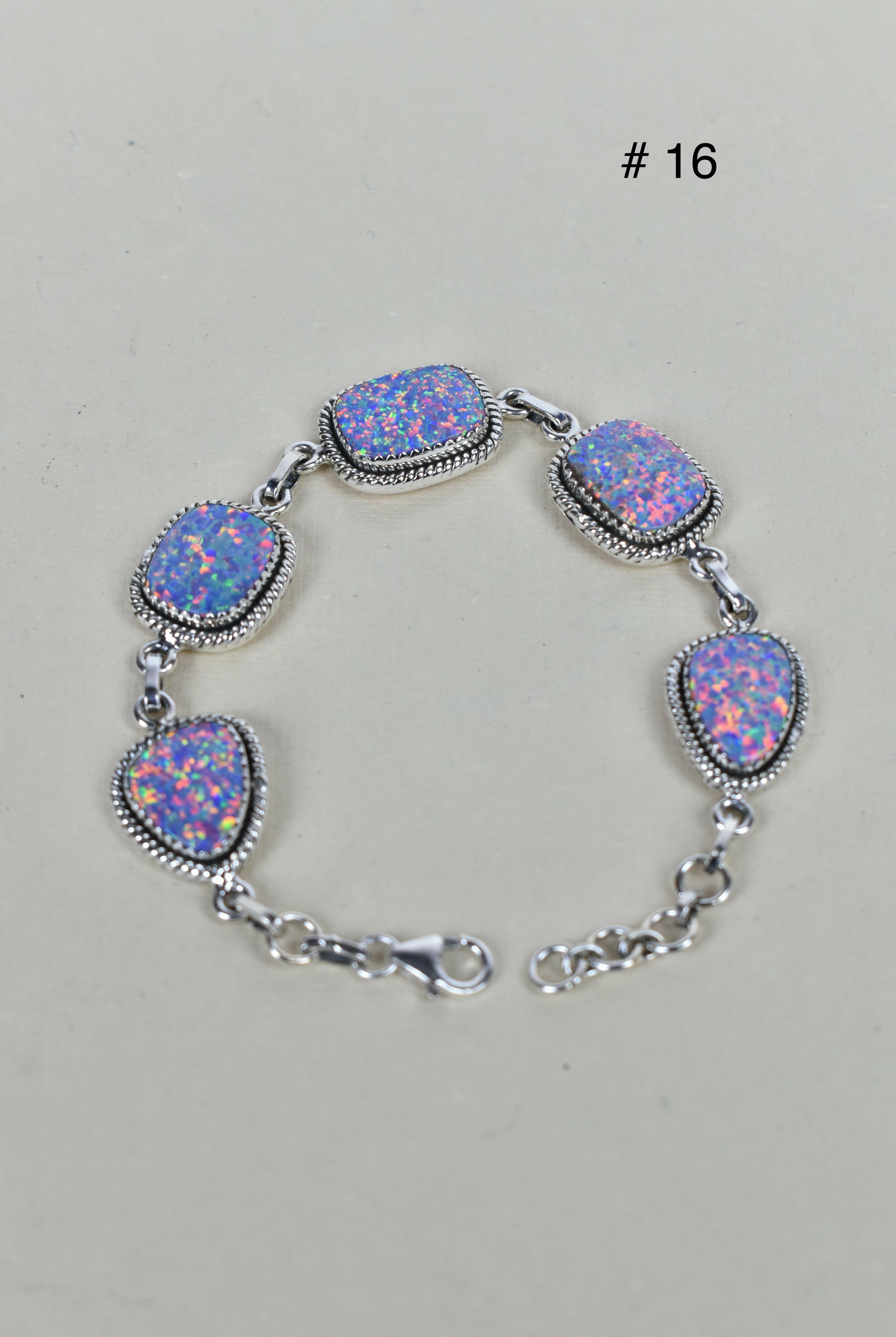 ONE OF A KIND STERLING SILVER 5 STONE BRACELET-Gemstone Bracelets-Krush Kandy, Women's Online Fashion Boutique Located in Phoenix, Arizona (Scottsdale Area)