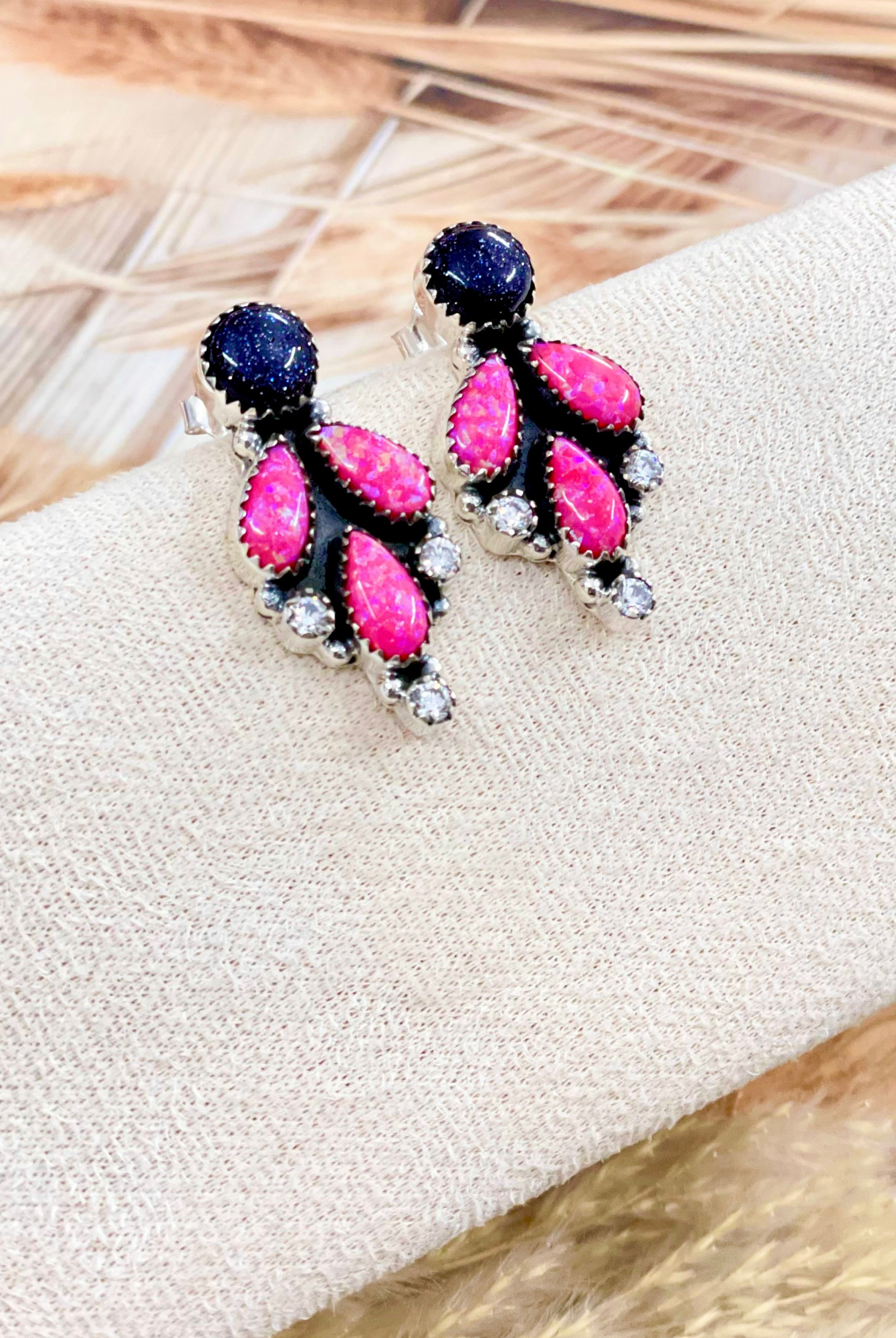 Blushing Horizon Multi Stone Earrings-Stud Earrings-Krush Kandy, Women's Online Fashion Boutique Located in Phoenix, Arizona (Scottsdale Area)