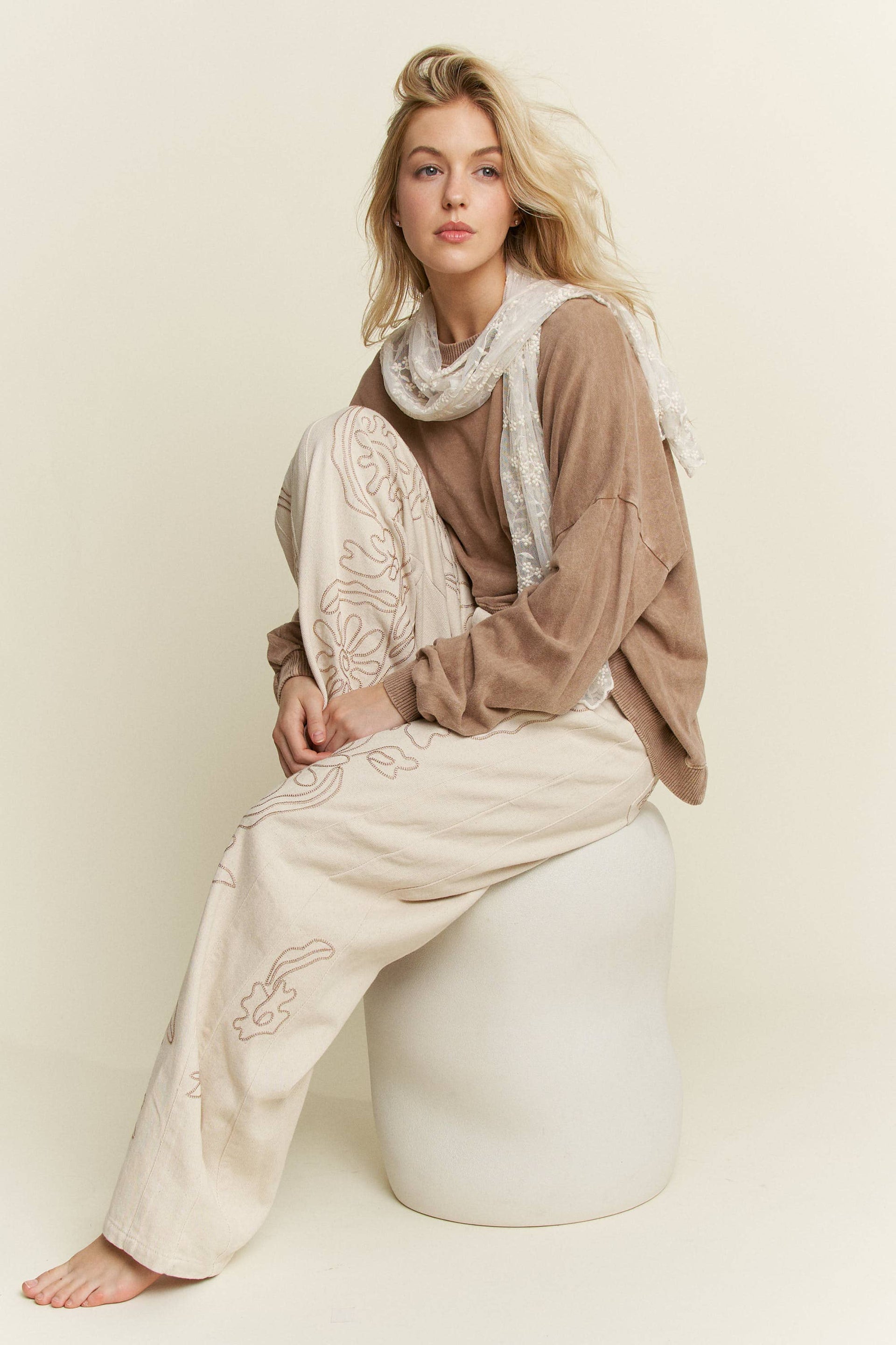 Floral Embroidered Twill Straight Western Jeans-Jeans-Krush Kandy, Women's Online Fashion Boutique Located in Phoenix, Arizona (Scottsdale Area)