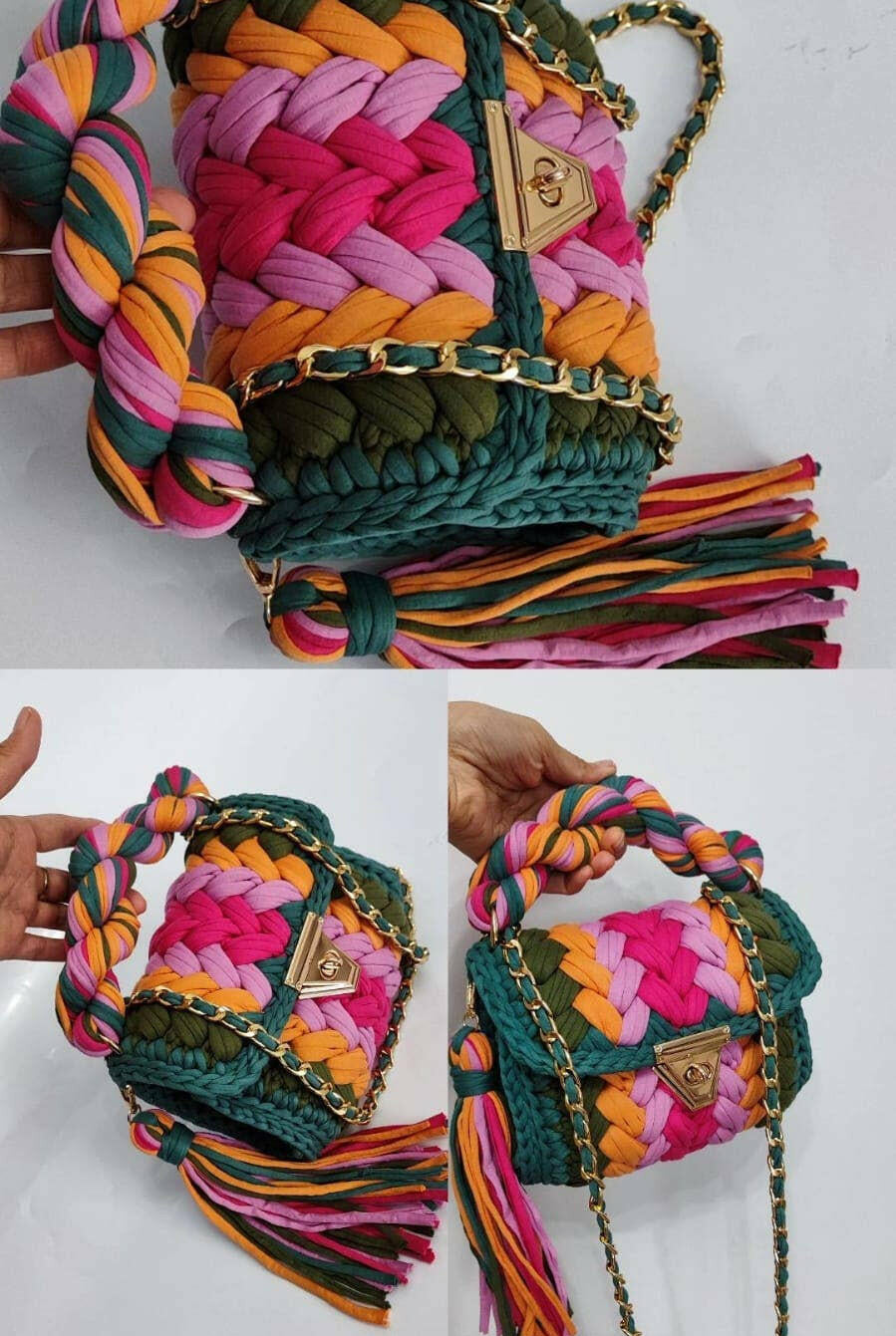Bold Spring Handmade Crochet Purse-handbags-Krush Kandy, Women's Online Fashion Boutique Located in Phoenix, Arizona (Scottsdale Area)