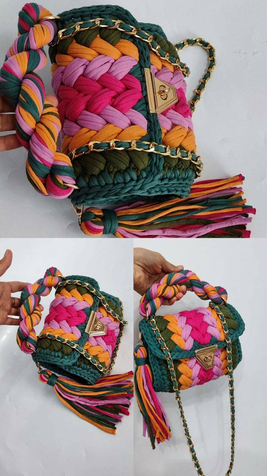 Bold Spring Handmade Crochet Purse-handbags-Krush Kandy, Women's Online Fashion Boutique Located in Phoenix, Arizona (Scottsdale Area)