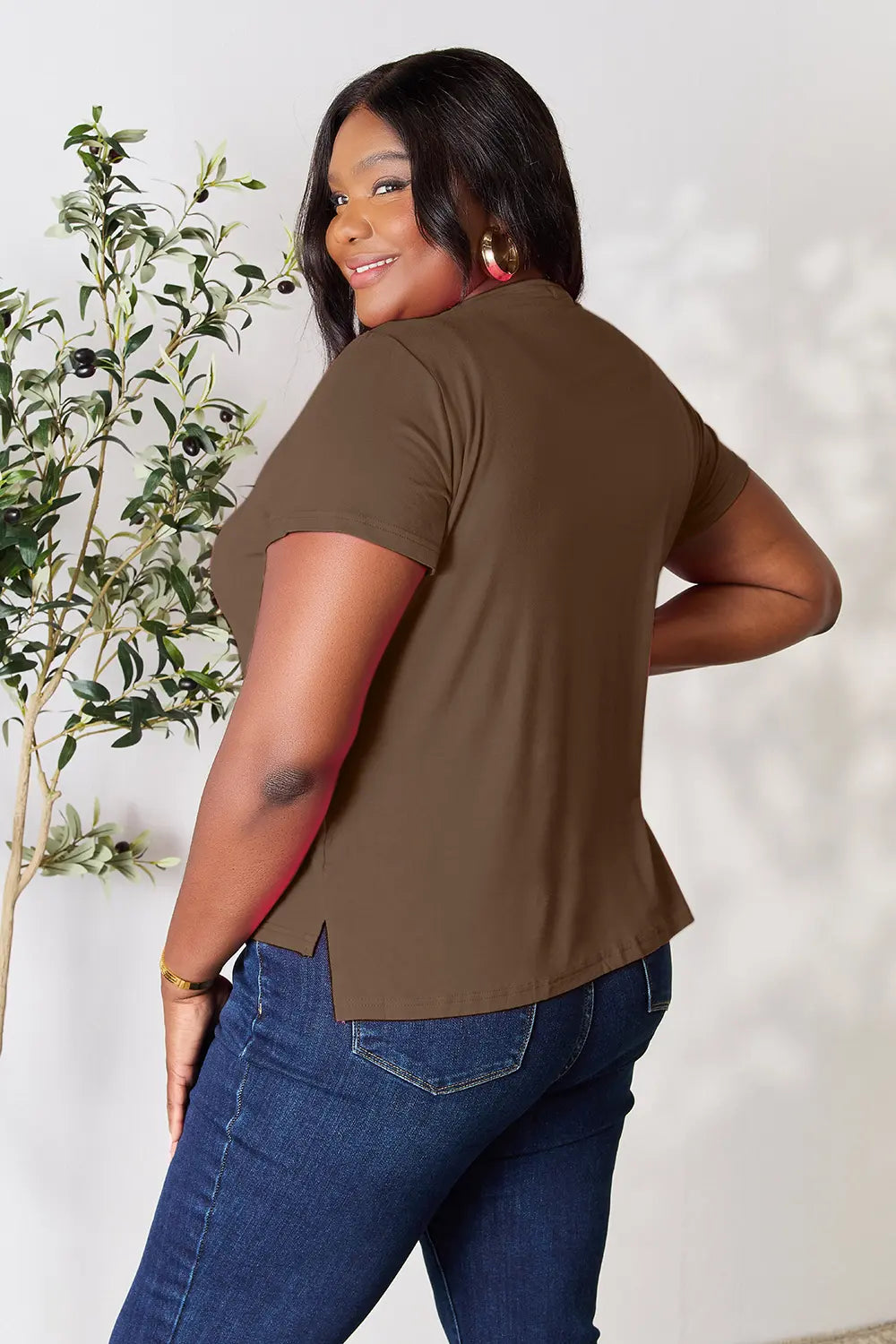 Basic Bae Full Size Round Neck Short Sleeve T-Shirt-Tops-Krush Kandy, Women's Online Fashion Boutique Located in Phoenix, Arizona (Scottsdale Area)