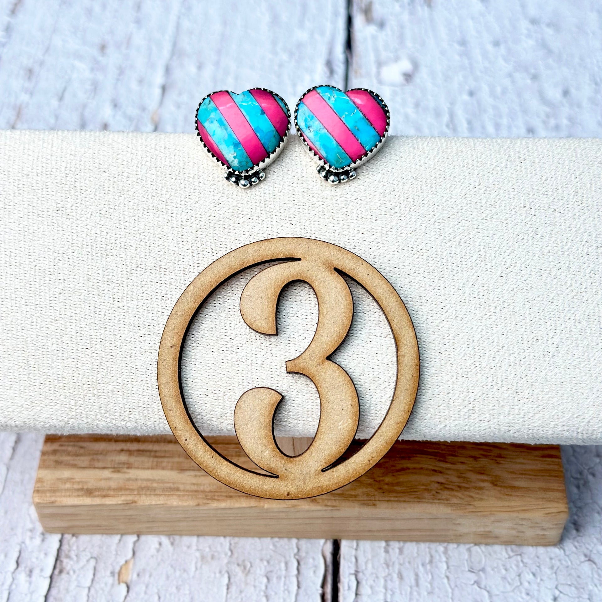 Kandy Hearts Stripe & Checkered Earrings-Earrings-Krush Kandy, Women's Online Fashion Boutique Located in Phoenix, Arizona (Scottsdale Area)