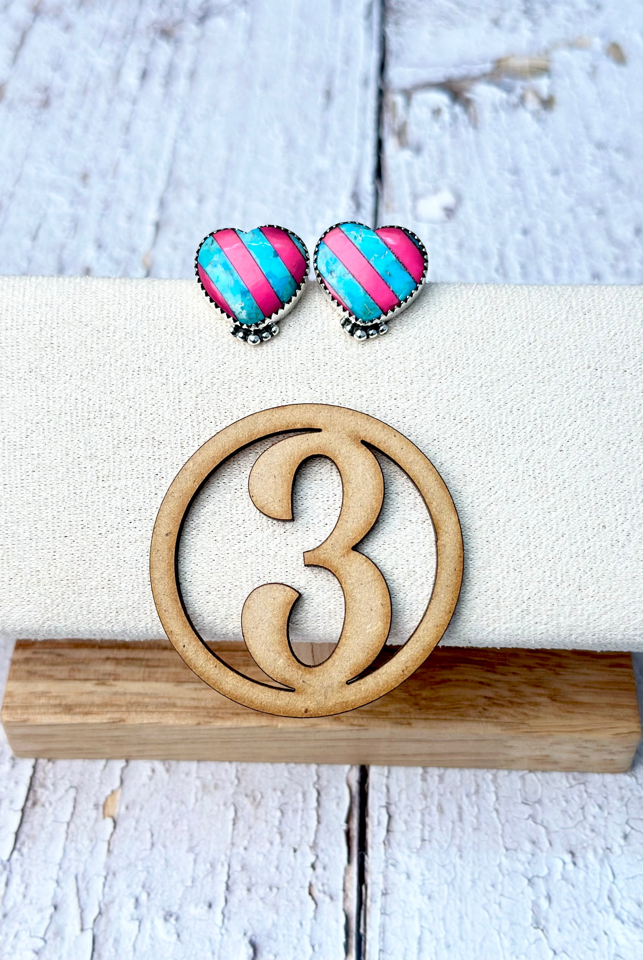 Kandy Hearts Stripe & Checkered Earrings-Earrings-Krush Kandy, Women's Online Fashion Boutique Located in Phoenix, Arizona (Scottsdale Area)