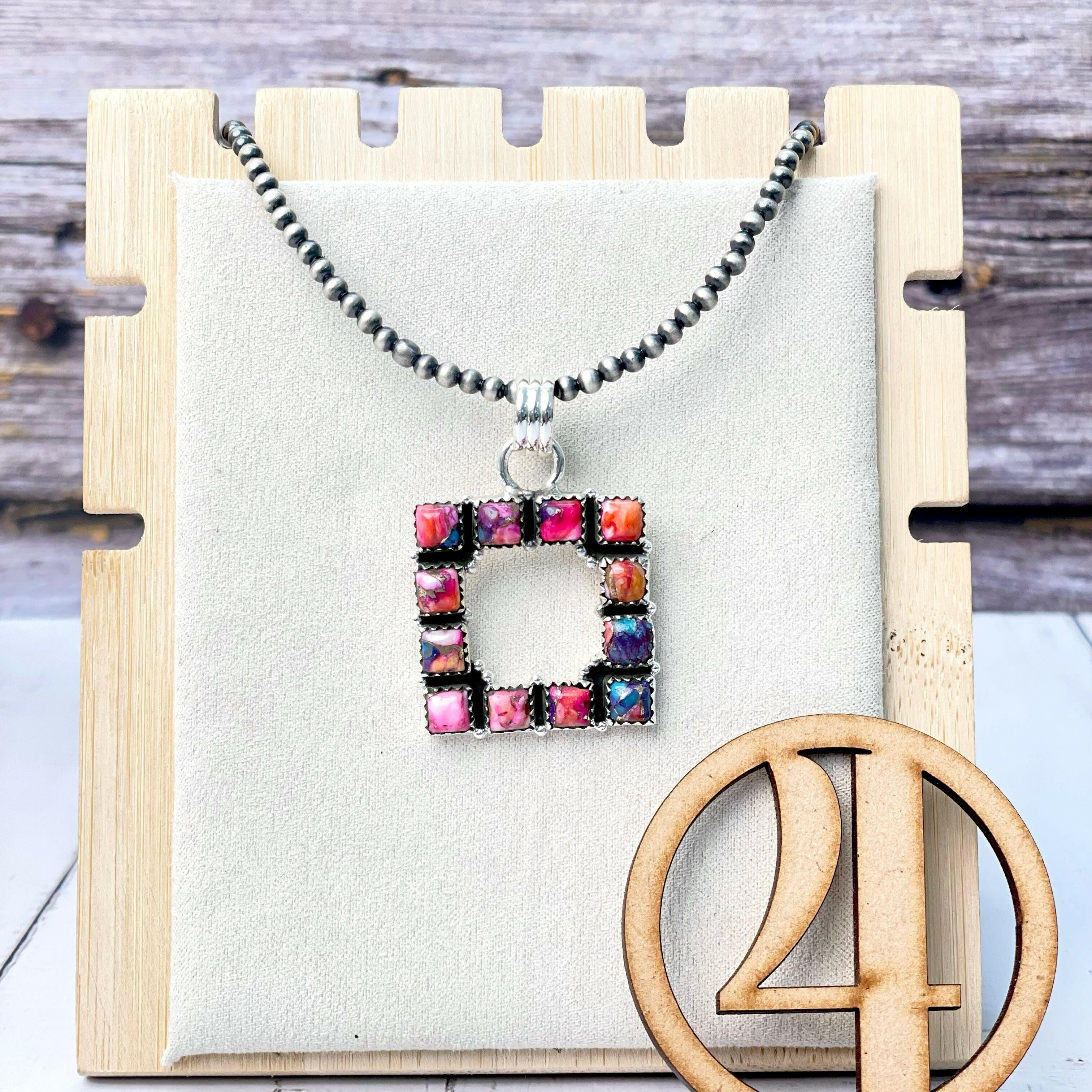 Square Dance Desert Pearl Stone Necklaces-Necklaces-Krush Kandy, Women's Online Fashion Boutique Located in Phoenix, Arizona (Scottsdale Area)