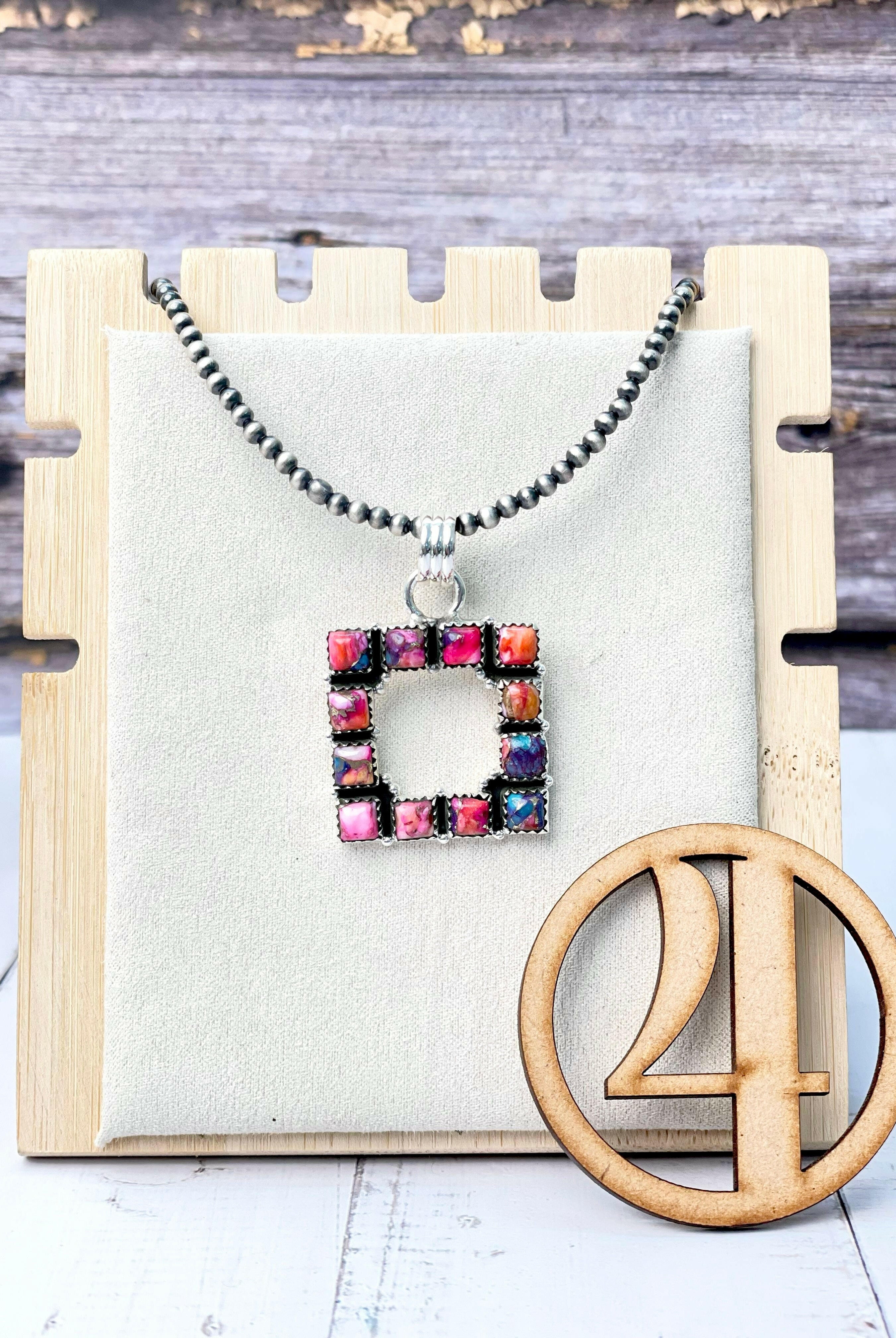 Square Dance Desert Pearl Stone Necklaces-Necklaces-Krush Kandy, Women's Online Fashion Boutique Located in Phoenix, Arizona (Scottsdale Area)