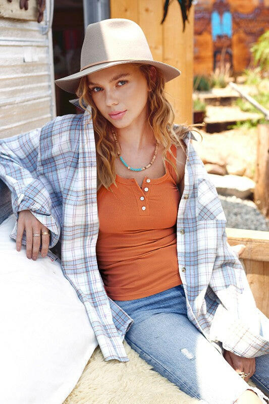 Let's Talk Later Button Detail Tank Top | 9 Colors!-Tanks-Krush Kandy, Women's Online Fashion Boutique Located in Phoenix, Arizona (Scottsdale Area)