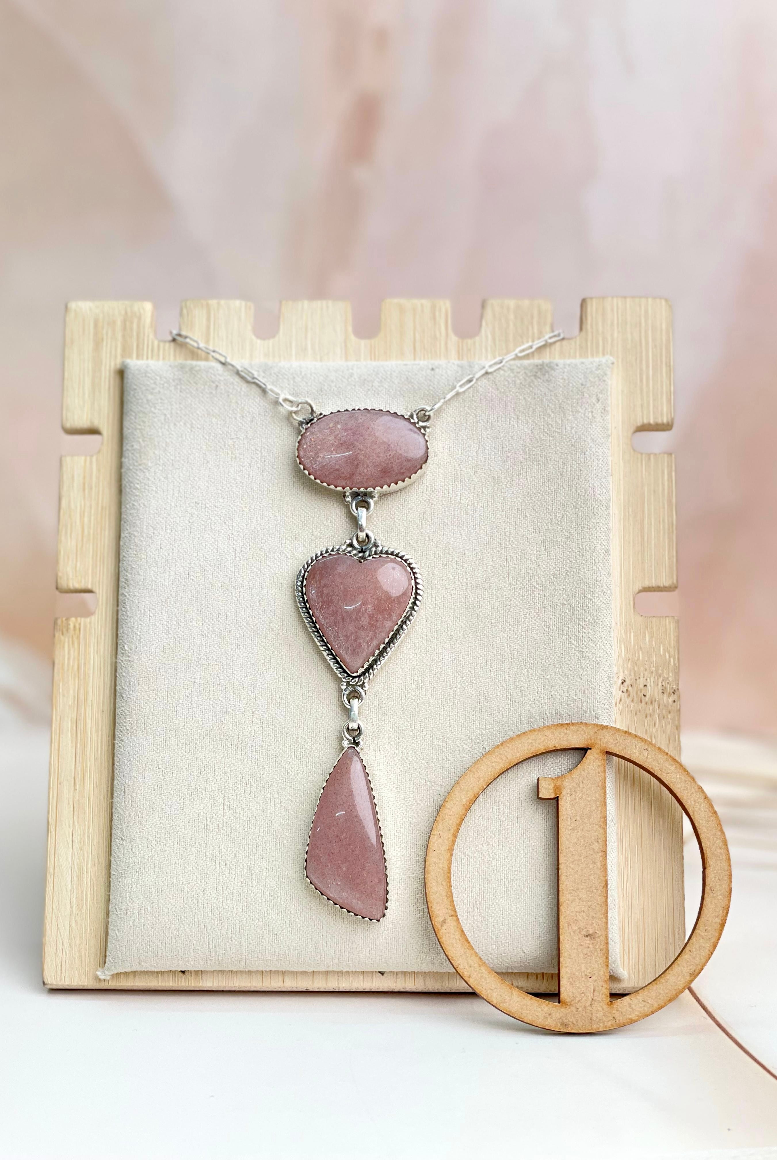 Sunstone 3 stone Necklace sno 34-Necklaces-Krush Kandy, Women's Online Fashion Boutique Located in Phoenix, Arizona (Scottsdale Area)