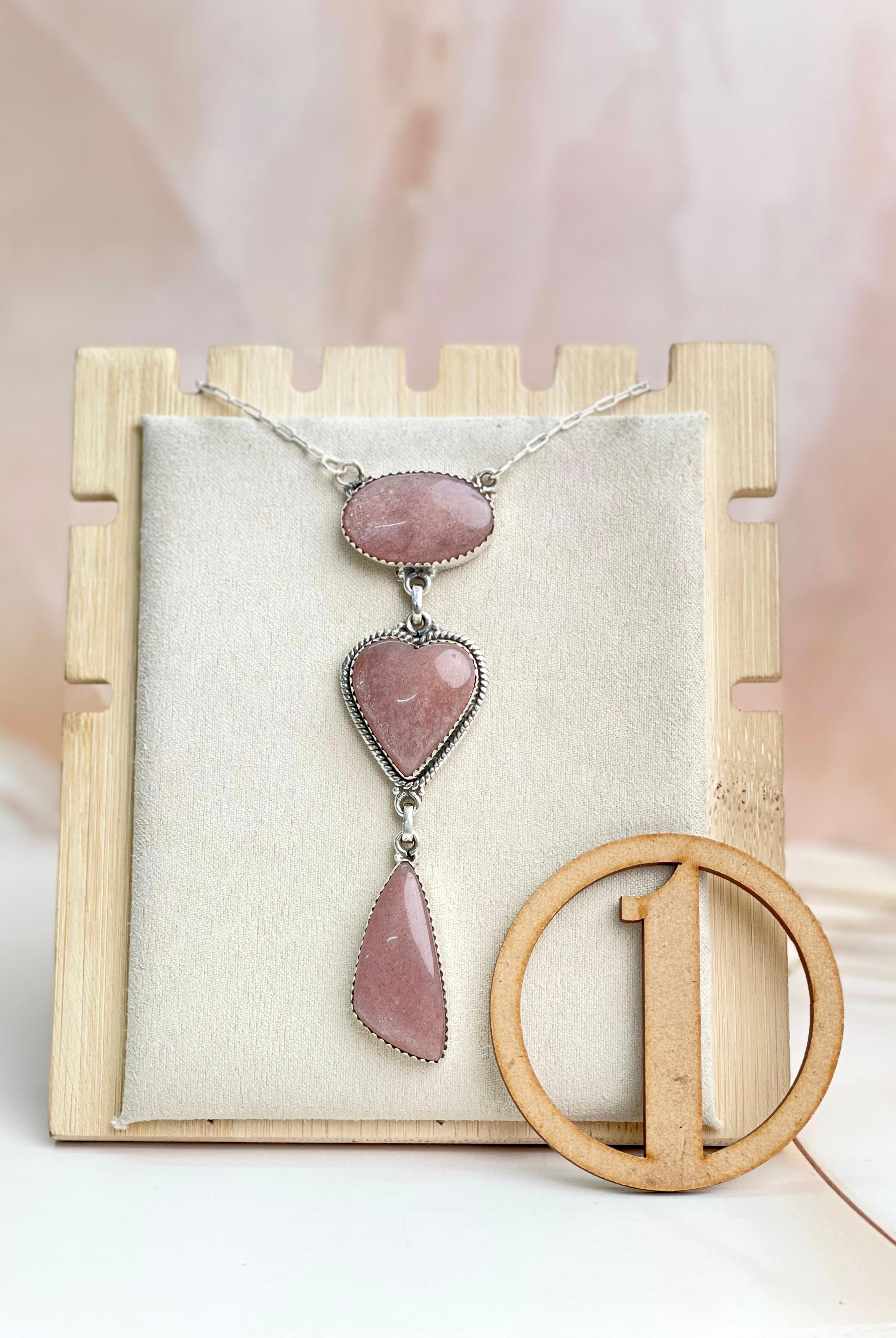 Sunstone 3 stone Necklace sno 34-Necklaces-Krush Kandy, Women's Online Fashion Boutique Located in Phoenix, Arizona (Scottsdale Area)