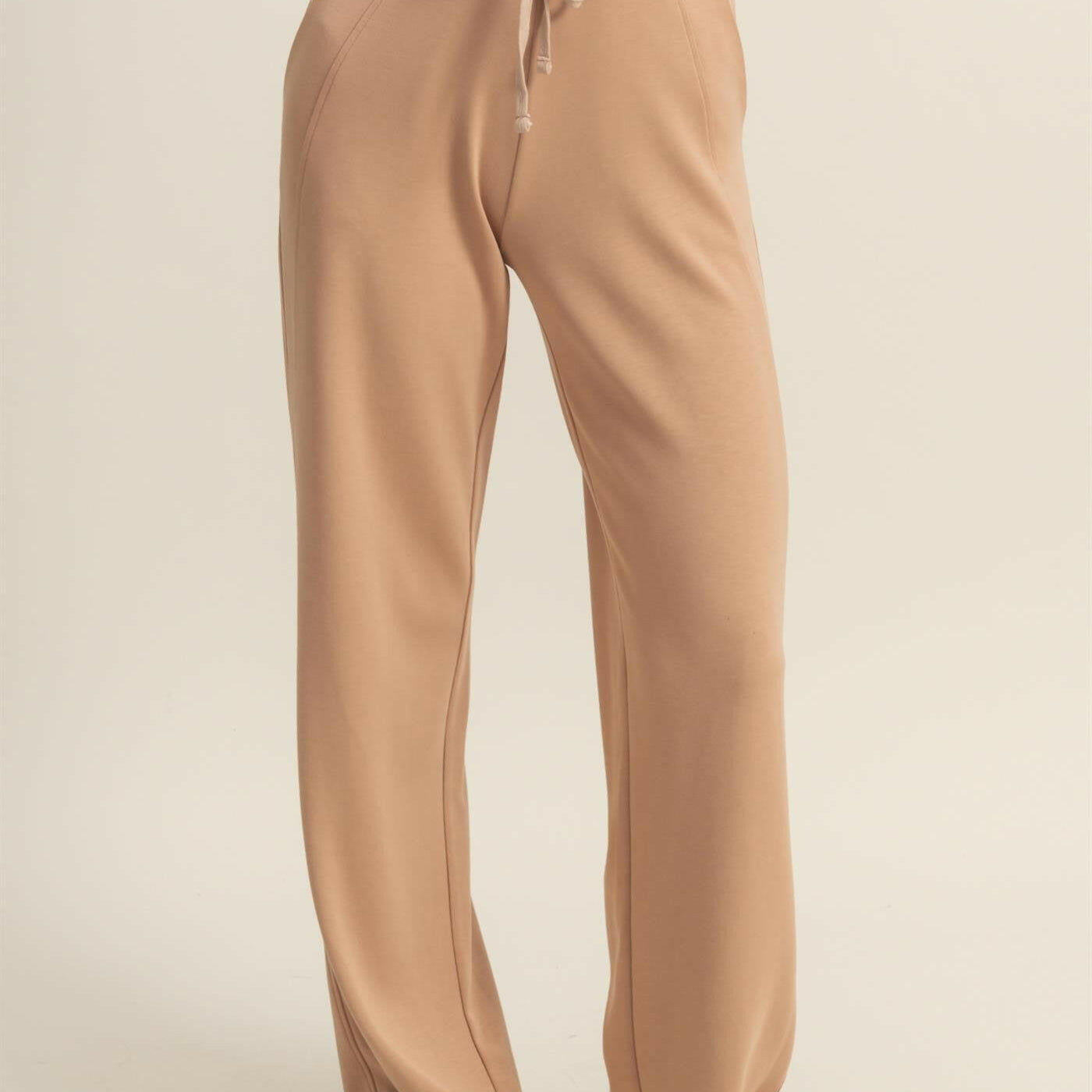 High-Waist Drawstring Straight-Cut Pants-Sweatpants-Krush Kandy, Women's Online Fashion Boutique Located in Phoenix, Arizona (Scottsdale Area)