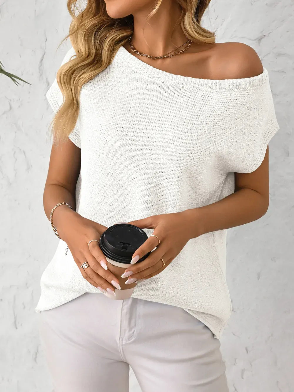 Mandy Boat Neck Short Sleeve Knit Top-Tops-Krush Kandy, Women's Online Fashion Boutique Located in Phoenix, Arizona (Scottsdale Area)
