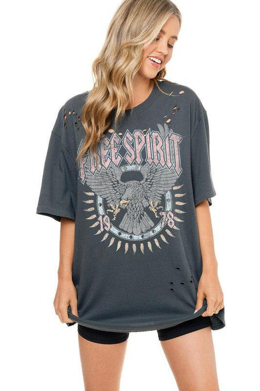 Pastel Free Spirit Graphic Tee-Graphic Tees-Krush Kandy, Women's Online Fashion Boutique Located in Phoenix, Arizona (Scottsdale Area)
