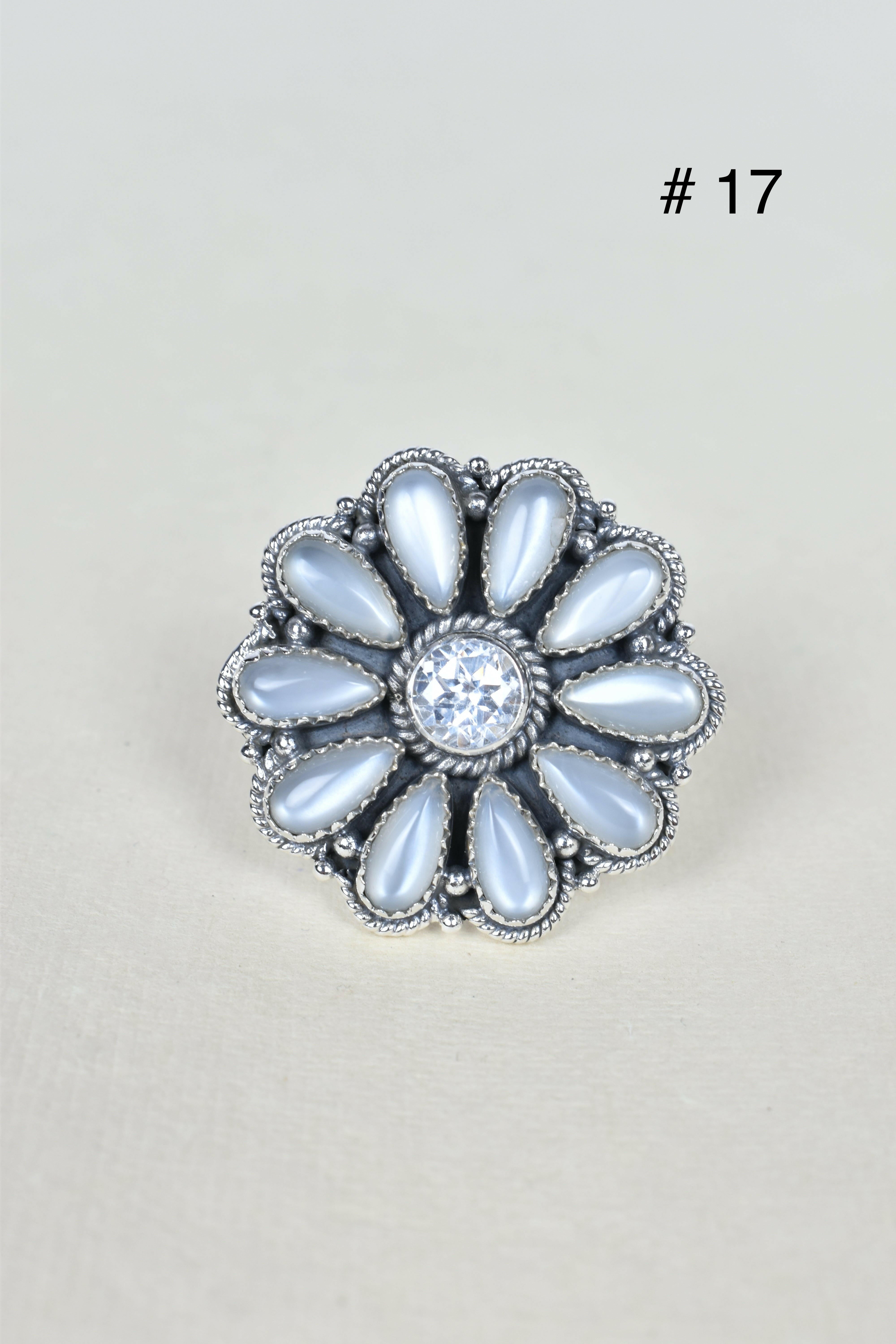 ONE OF A KIND STERLING SILVER CRYSTAL CLUSTER RINGS-Cluster Rings-Krush Kandy, Women's Online Fashion Boutique Located in Phoenix, Arizona (Scottsdale Area)