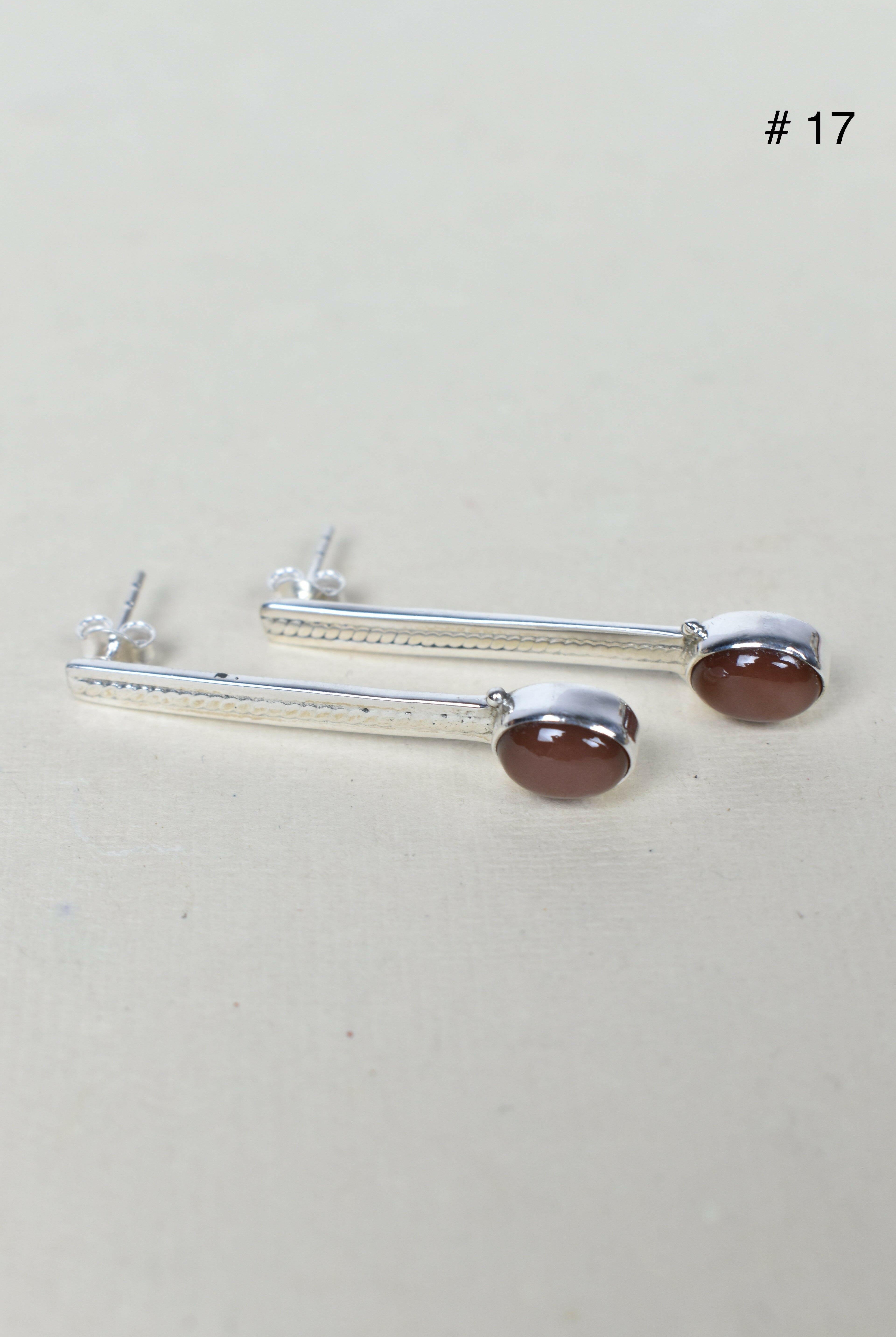 Silver Solitaire Bar Earrings-Drop Earrings-Krush Kandy, Women's Online Fashion Boutique Located in Phoenix, Arizona (Scottsdale Area)
