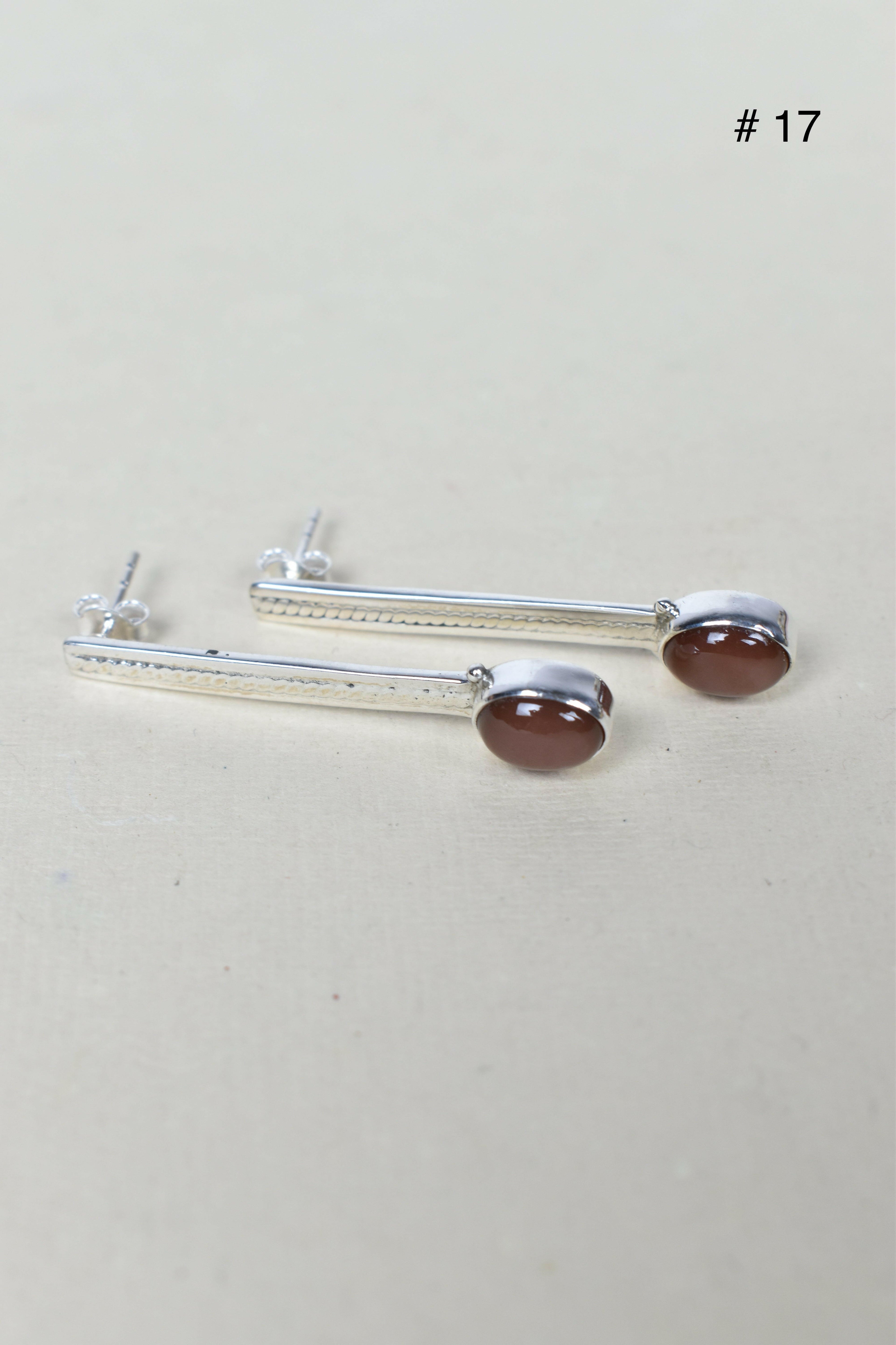 Silver Solitaire Bar Earrings-Drop Earrings-Krush Kandy, Women's Online Fashion Boutique Located in Phoenix, Arizona (Scottsdale Area)