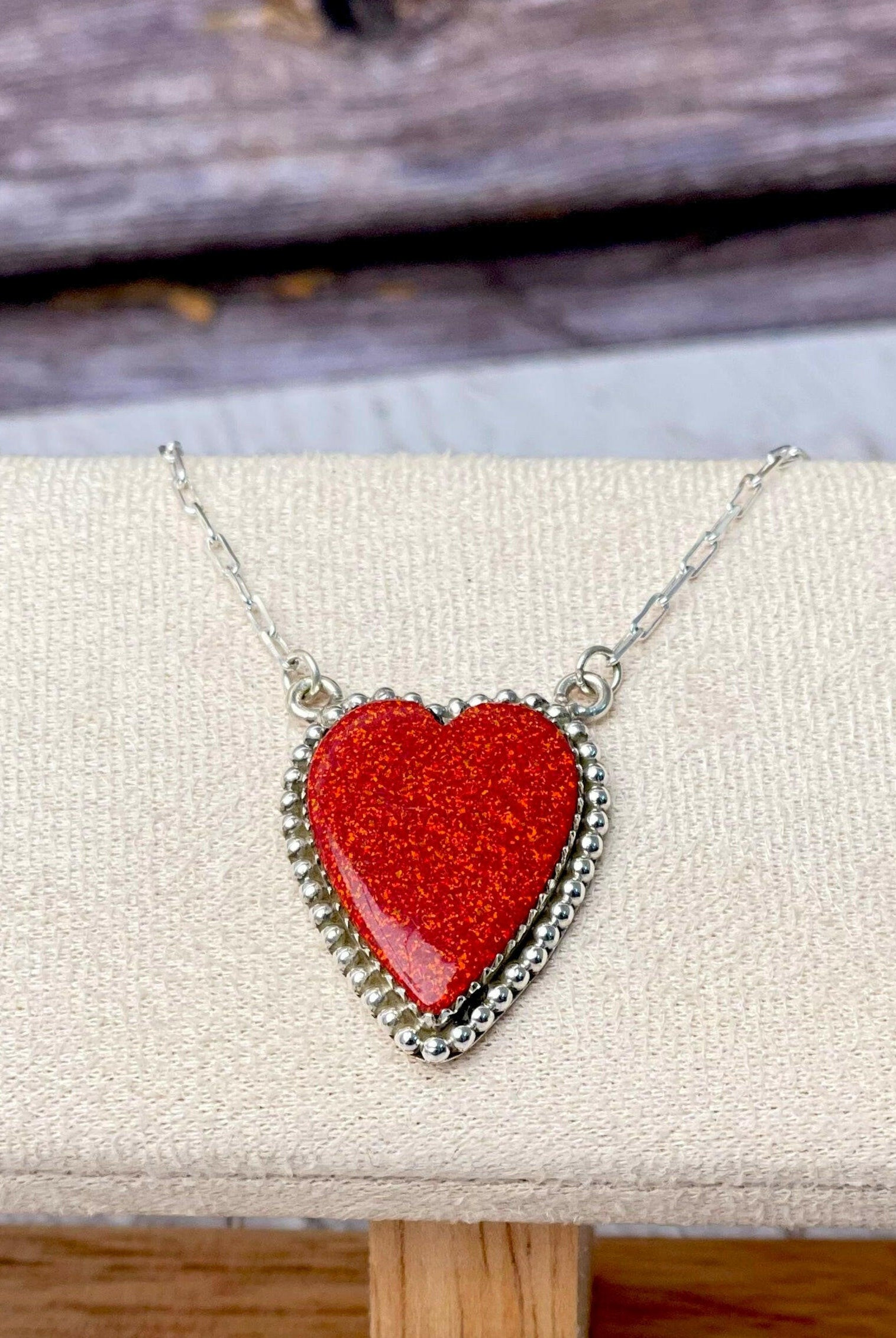Long Heart Stone Slab Necklace MADE TO ORDER-Necklaces-Krush Kandy, Women's Online Fashion Boutique Located in Phoenix, Arizona (Scottsdale Area)