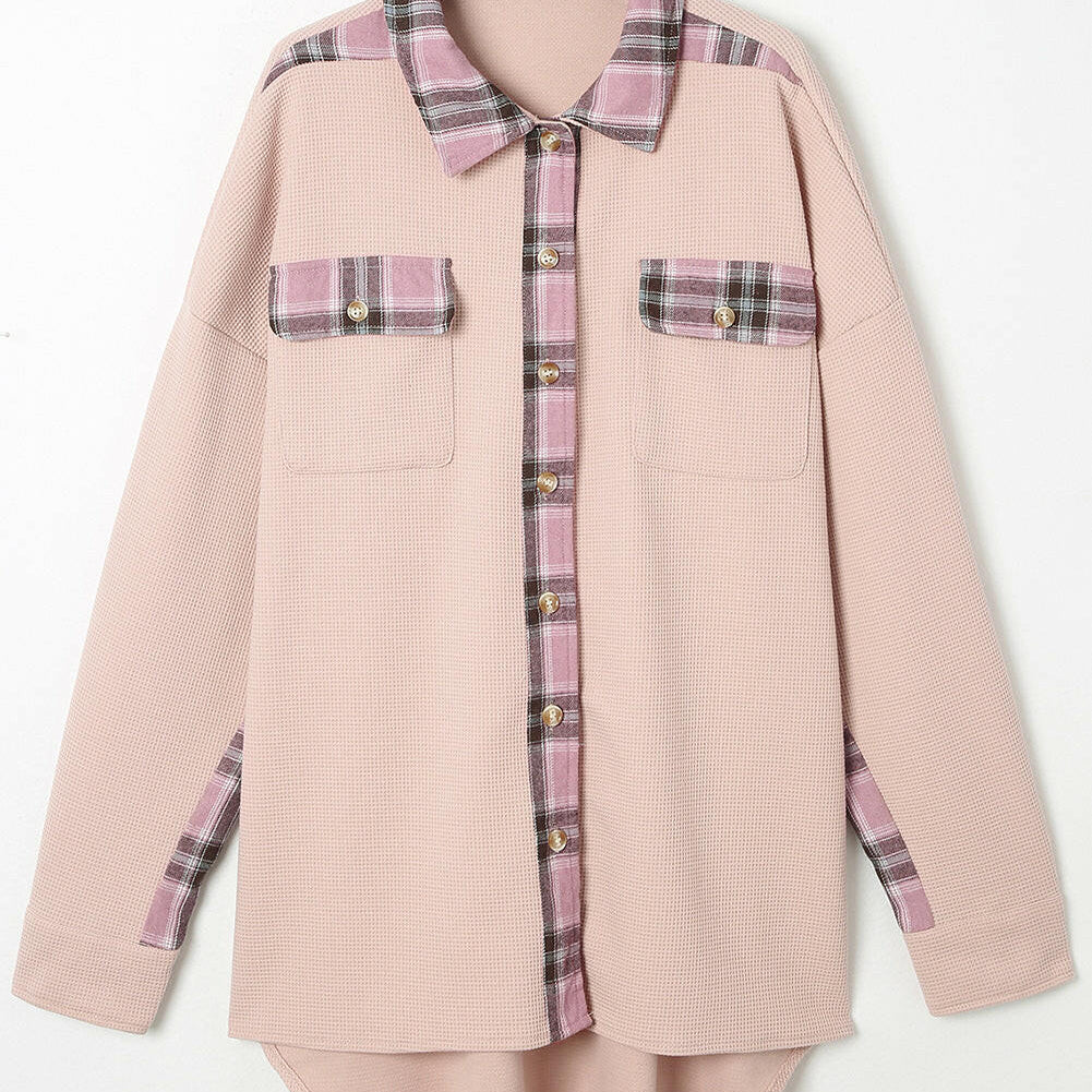 Plaid Button Down Collared Jacket-Krush Kandy, Women's Online Fashion Boutique Located in Phoenix, Arizona (Scottsdale Area)