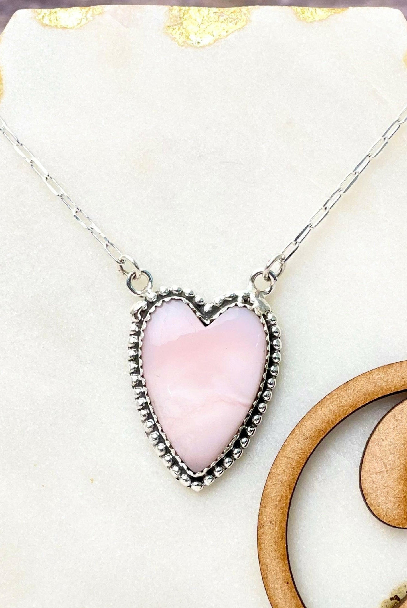 Long Heart Stone Slab Necklace MADE TO ORDER-Necklaces-Krush Kandy, Women's Online Fashion Boutique Located in Phoenix, Arizona (Scottsdale Area)