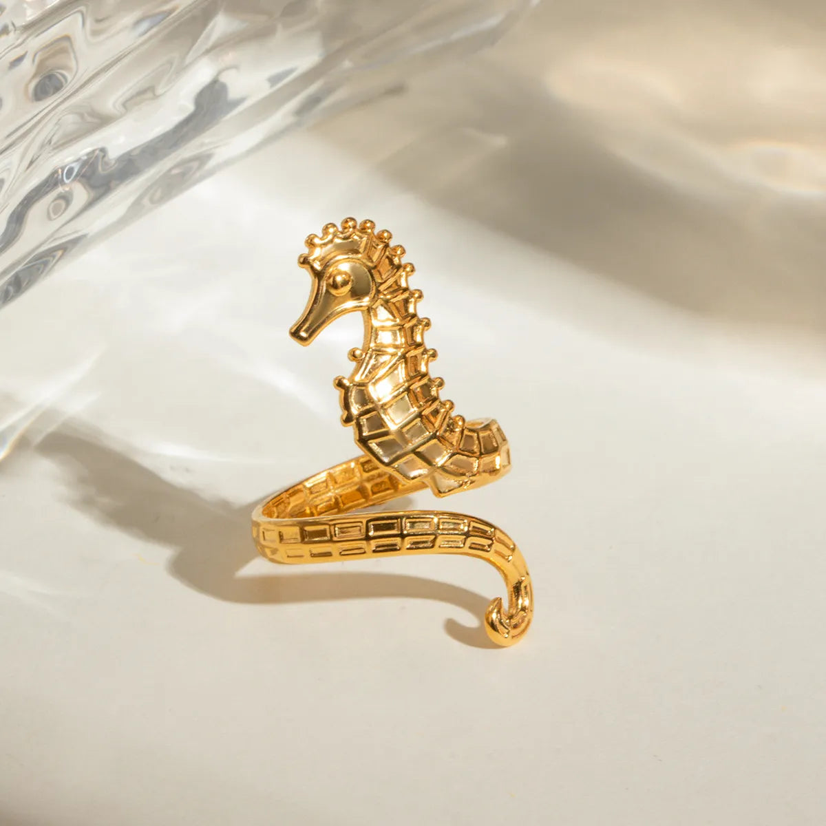 18K Gold-Plated Seahorse Wrap Adjustable Ring-Rings-Krush Kandy, Women's Online Fashion Boutique Located in Phoenix, Arizona (Scottsdale Area)