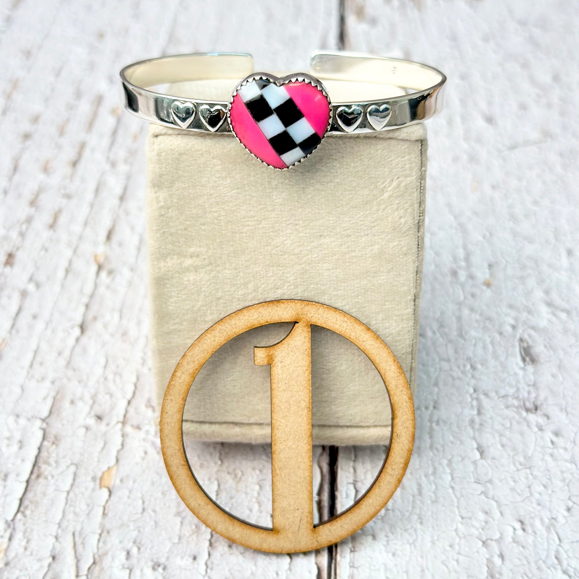 Kandy Hearts Stripe & Checkered Cuffs-Bracelets-Krush Kandy, Women's Online Fashion Boutique Located in Phoenix, Arizona (Scottsdale Area)