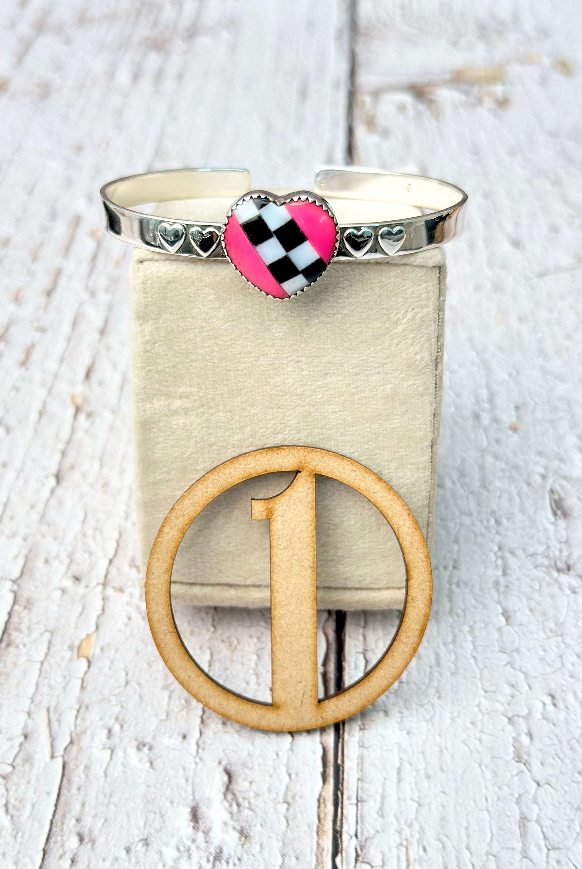 Kandy Hearts Stripe & Checkered Cuffs-Bracelets-Krush Kandy, Women's Online Fashion Boutique Located in Phoenix, Arizona (Scottsdale Area)