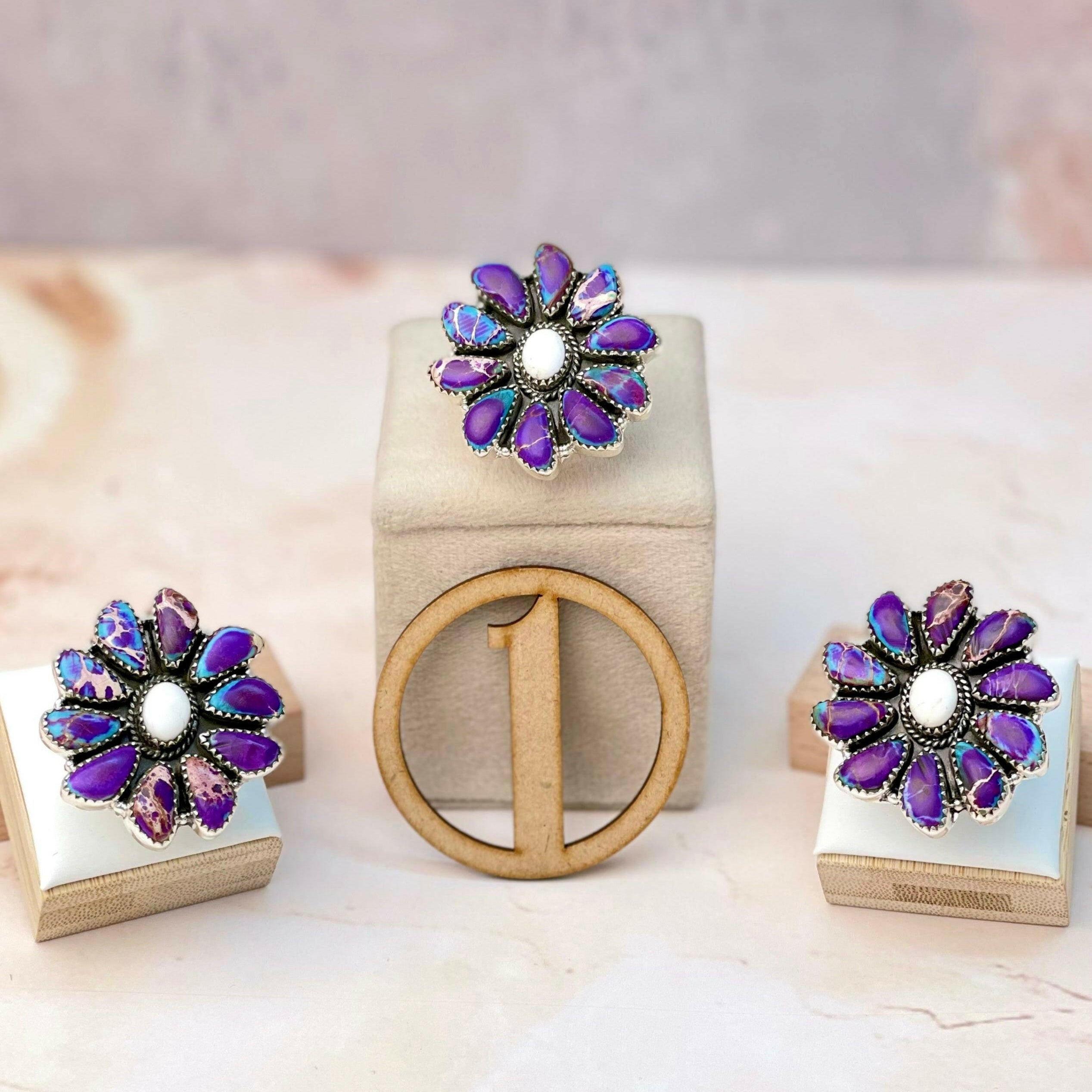 Fiery Jasper Blossom Rings-Rings-Krush Kandy, Women's Online Fashion Boutique Located in Phoenix, Arizona (Scottsdale Area)