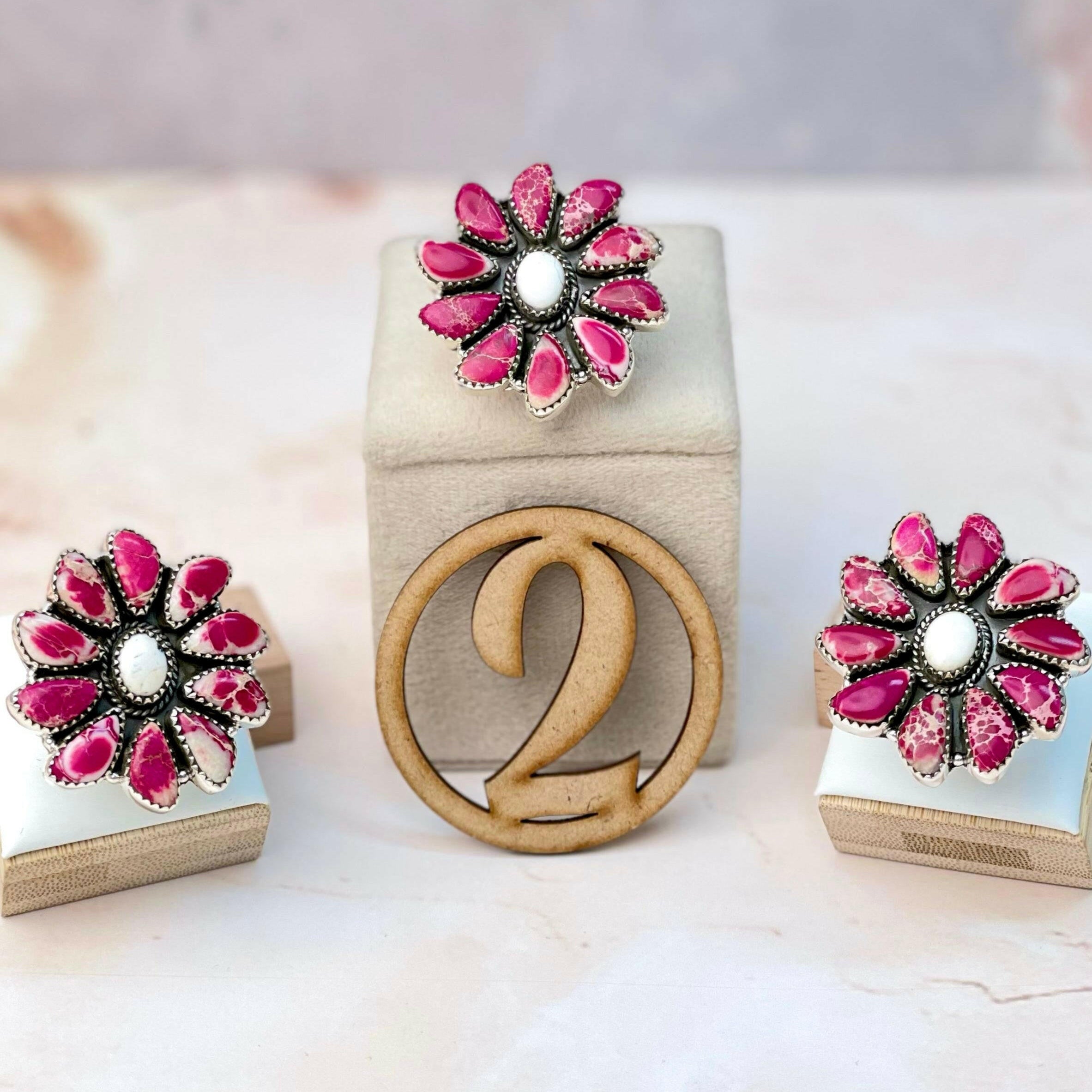 Fiery Jasper Blossom Rings-Rings-Krush Kandy, Women's Online Fashion Boutique Located in Phoenix, Arizona (Scottsdale Area)