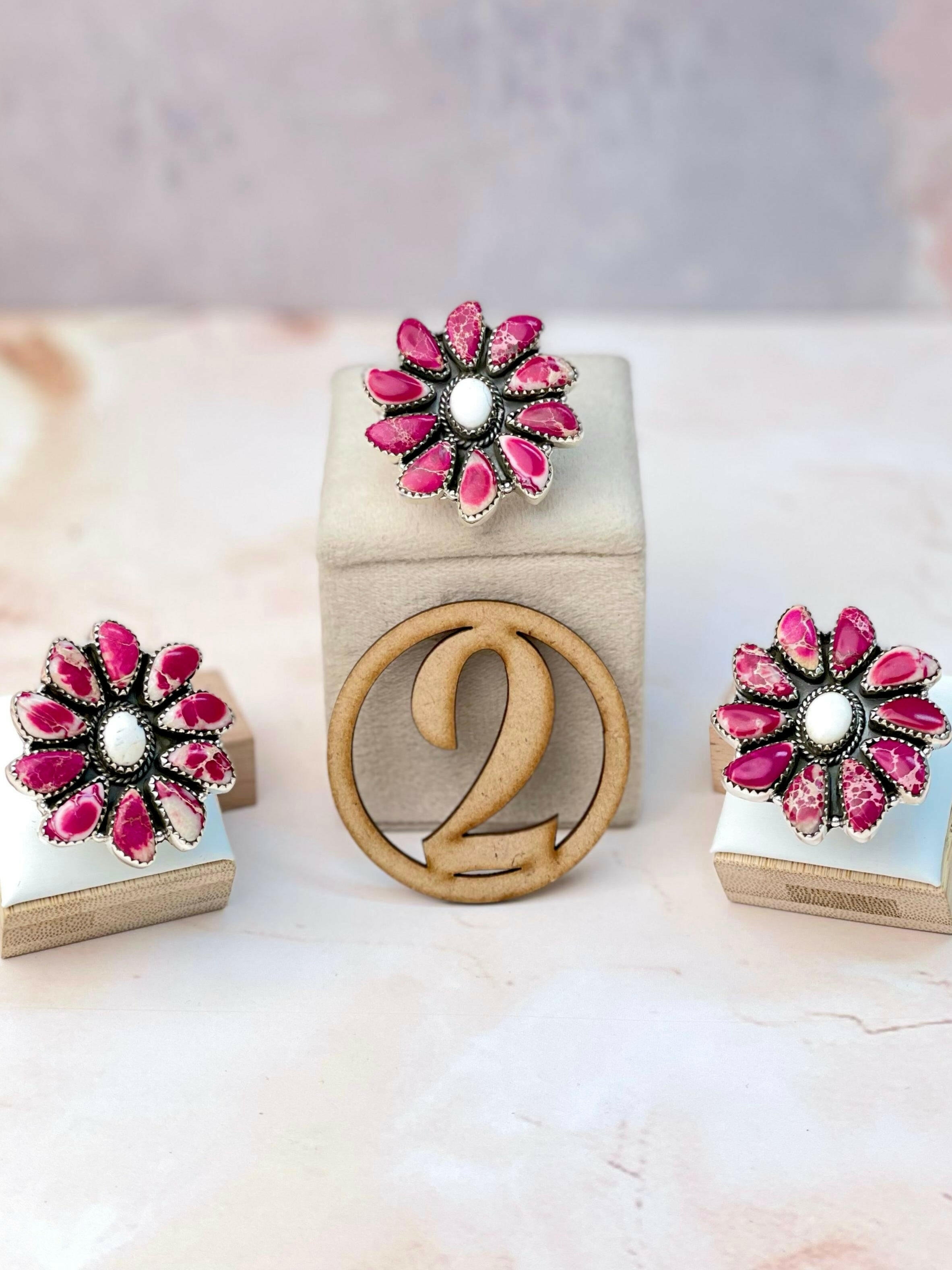 Fiery Jasper Blossom Rings-Rings-Krush Kandy, Women's Online Fashion Boutique Located in Phoenix, Arizona (Scottsdale Area)
