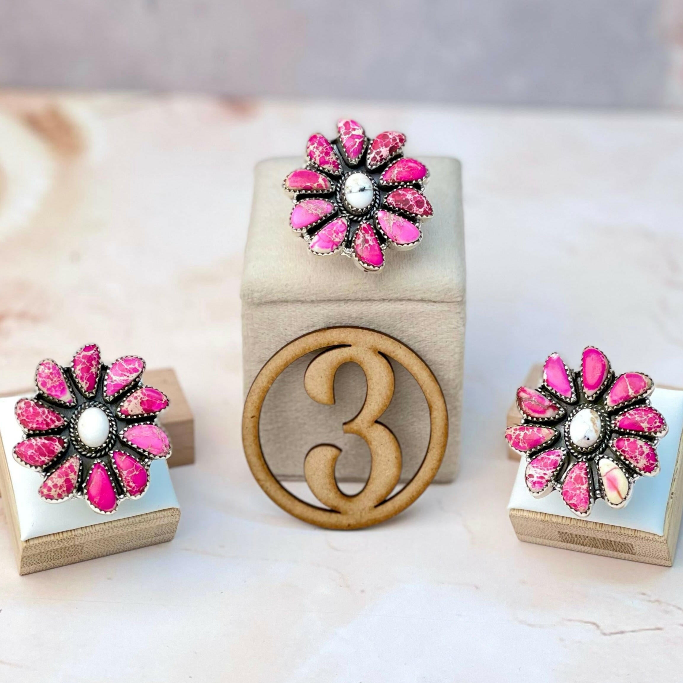 Fiery Jasper Blossom Rings-Rings-Krush Kandy, Women's Online Fashion Boutique Located in Phoenix, Arizona (Scottsdale Area)