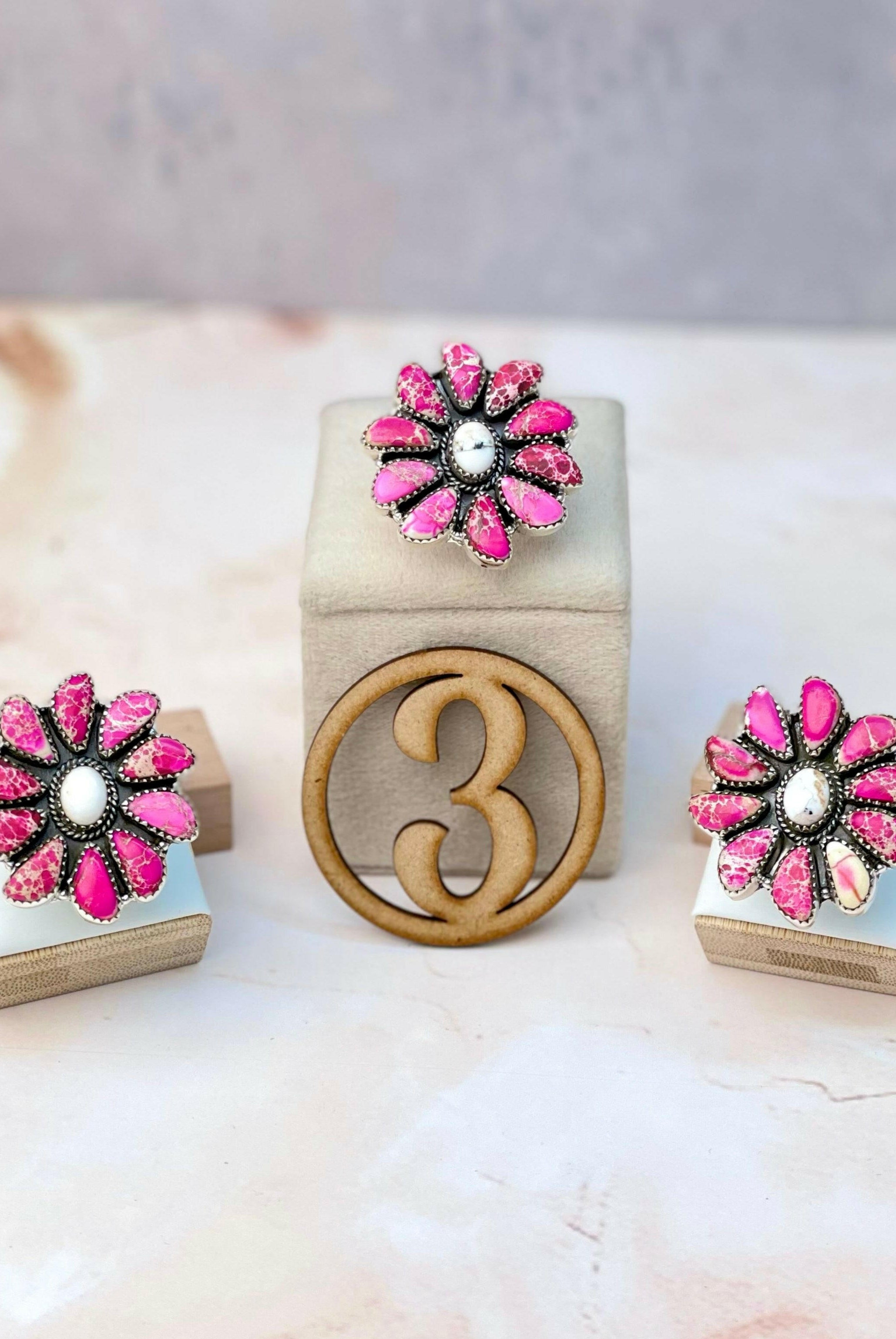 Fiery Jasper Blossom Rings-Rings-Krush Kandy, Women's Online Fashion Boutique Located in Phoenix, Arizona (Scottsdale Area)