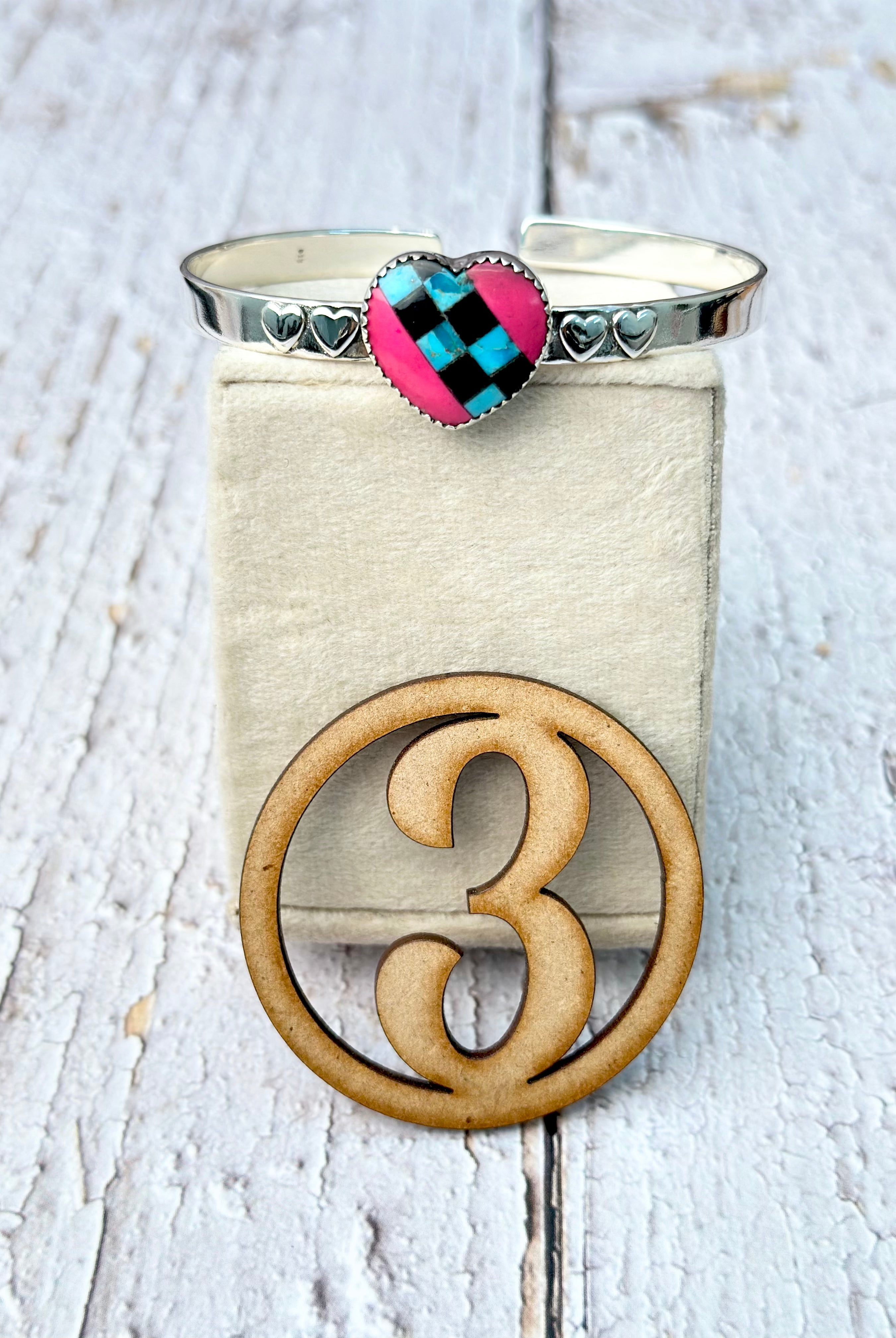 Kandy Hearts Stripe & Checkered Cuffs-Bracelets-Krush Kandy, Women's Online Fashion Boutique Located in Phoenix, Arizona (Scottsdale Area)