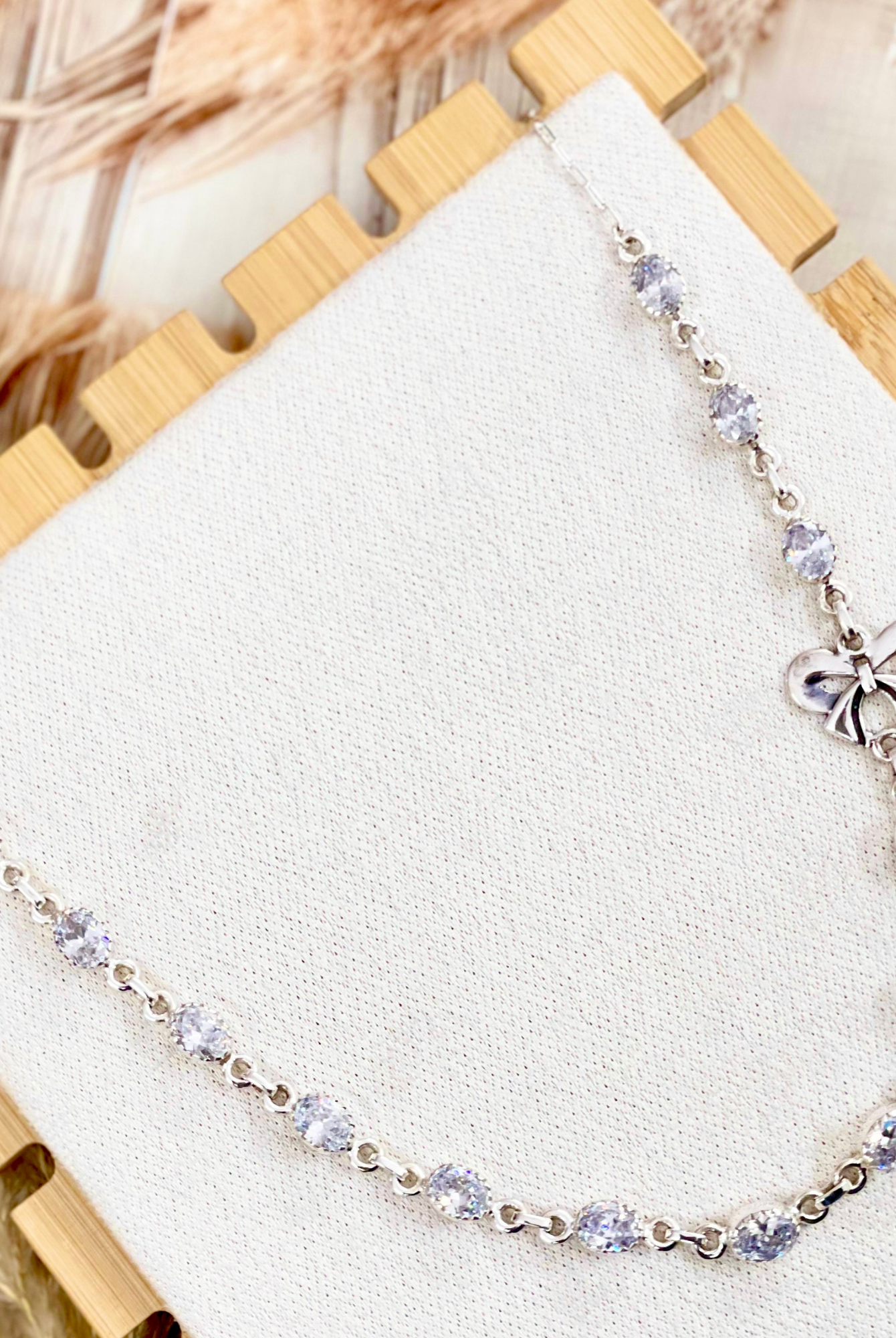 Crystal Charmer Bow Necklace-Necklaces-Krush Kandy, Women's Online Fashion Boutique Located in Phoenix, Arizona (Scottsdale Area)