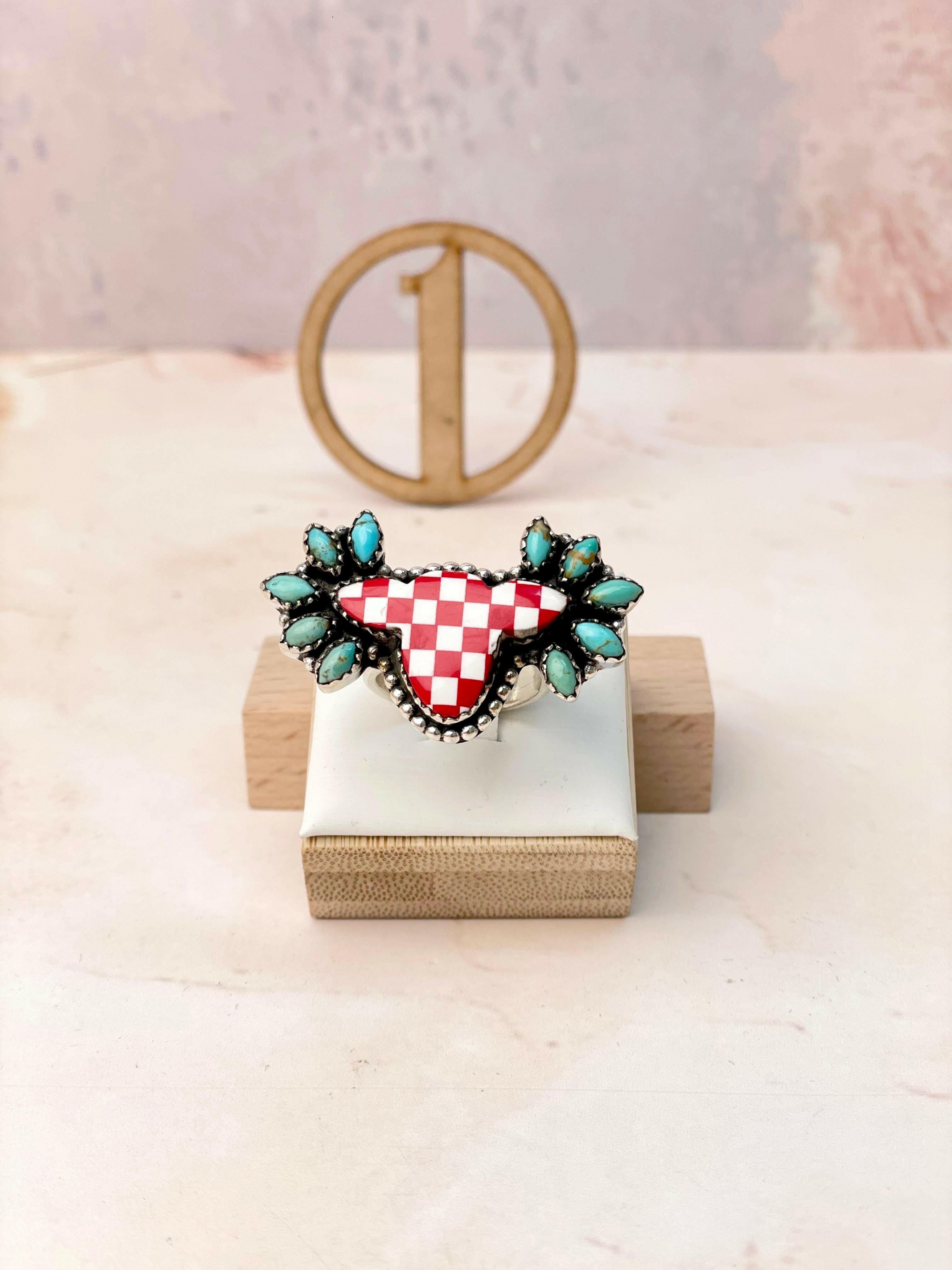 Belle's Bliss Checkered Cluster Rings-Rings-Krush Kandy, Women's Online Fashion Boutique Located in Phoenix, Arizona (Scottsdale Area)