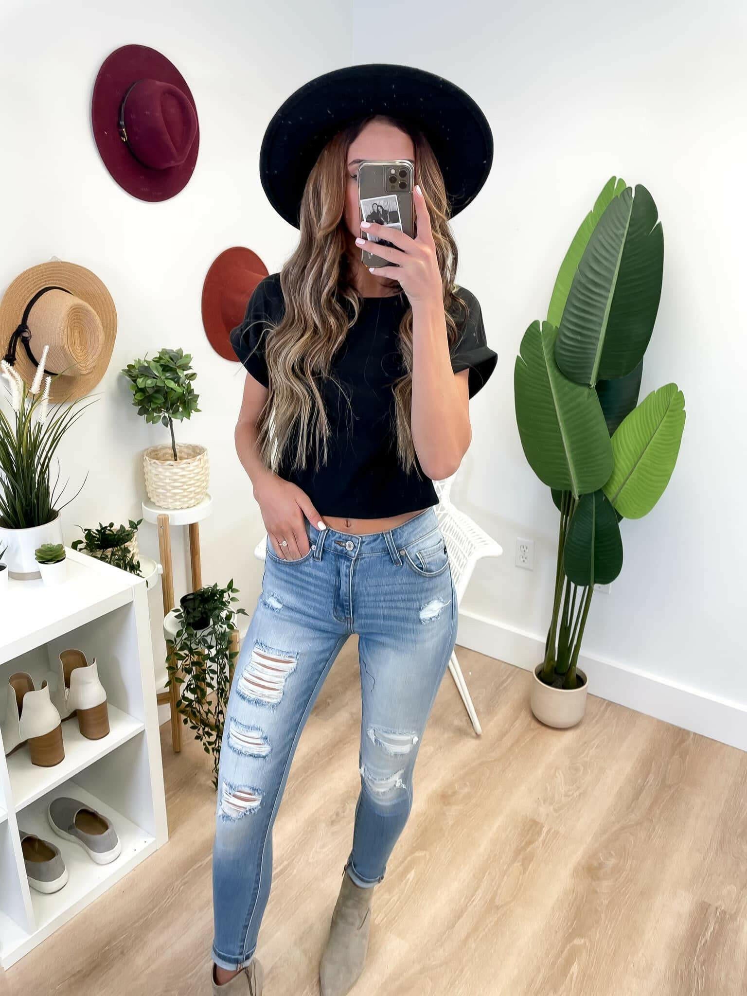 KanCan Callie Mid Rise Distressed Ankle Skinny Jean-Jeans-Krush Kandy, Women's Online Fashion Boutique Located in Phoenix, Arizona (Scottsdale Area)