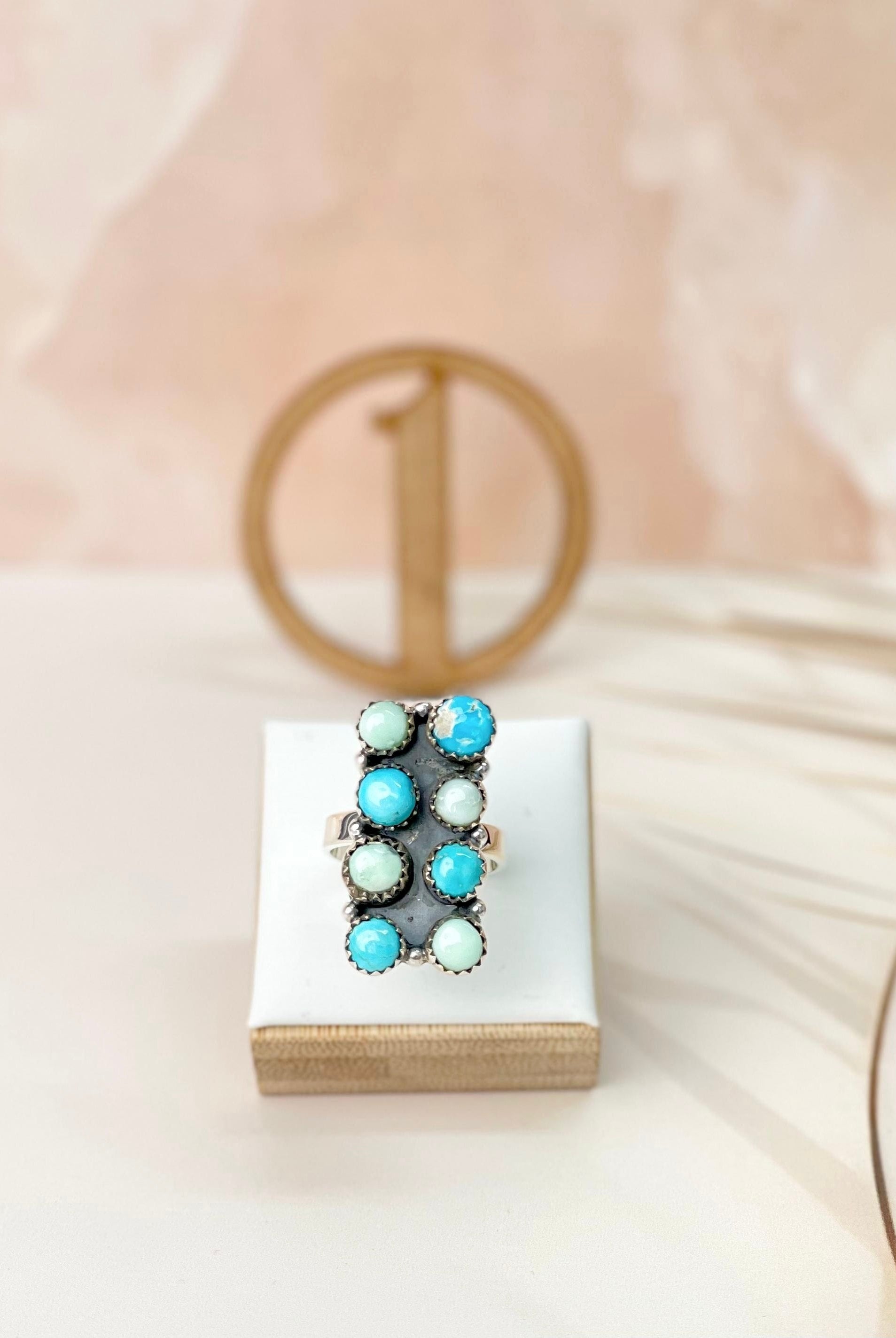 White Water Turquoise & Paloma Western Rings Bno. 12-Rings-Krush Kandy, Women's Online Fashion Boutique Located in Phoenix, Arizona (Scottsdale Area)