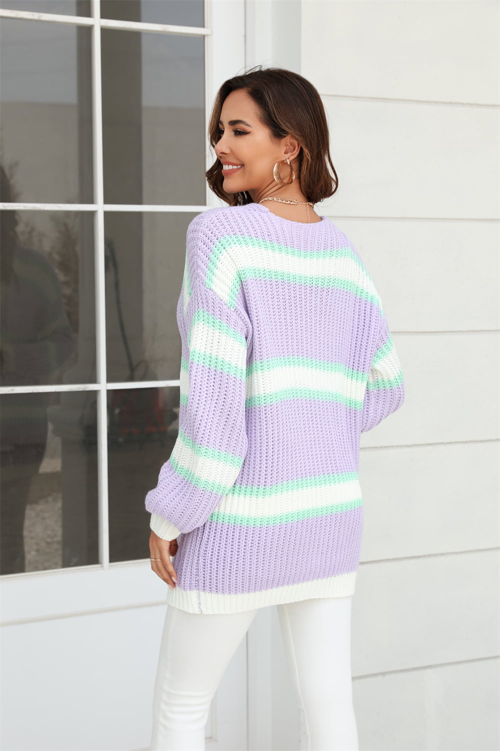 Angel Wings Color Block Ribbed Dropped Shoulder Open Front Cardigan-Krush Kandy, Women's Online Fashion Boutique Located in Phoenix, Arizona (Scottsdale Area)