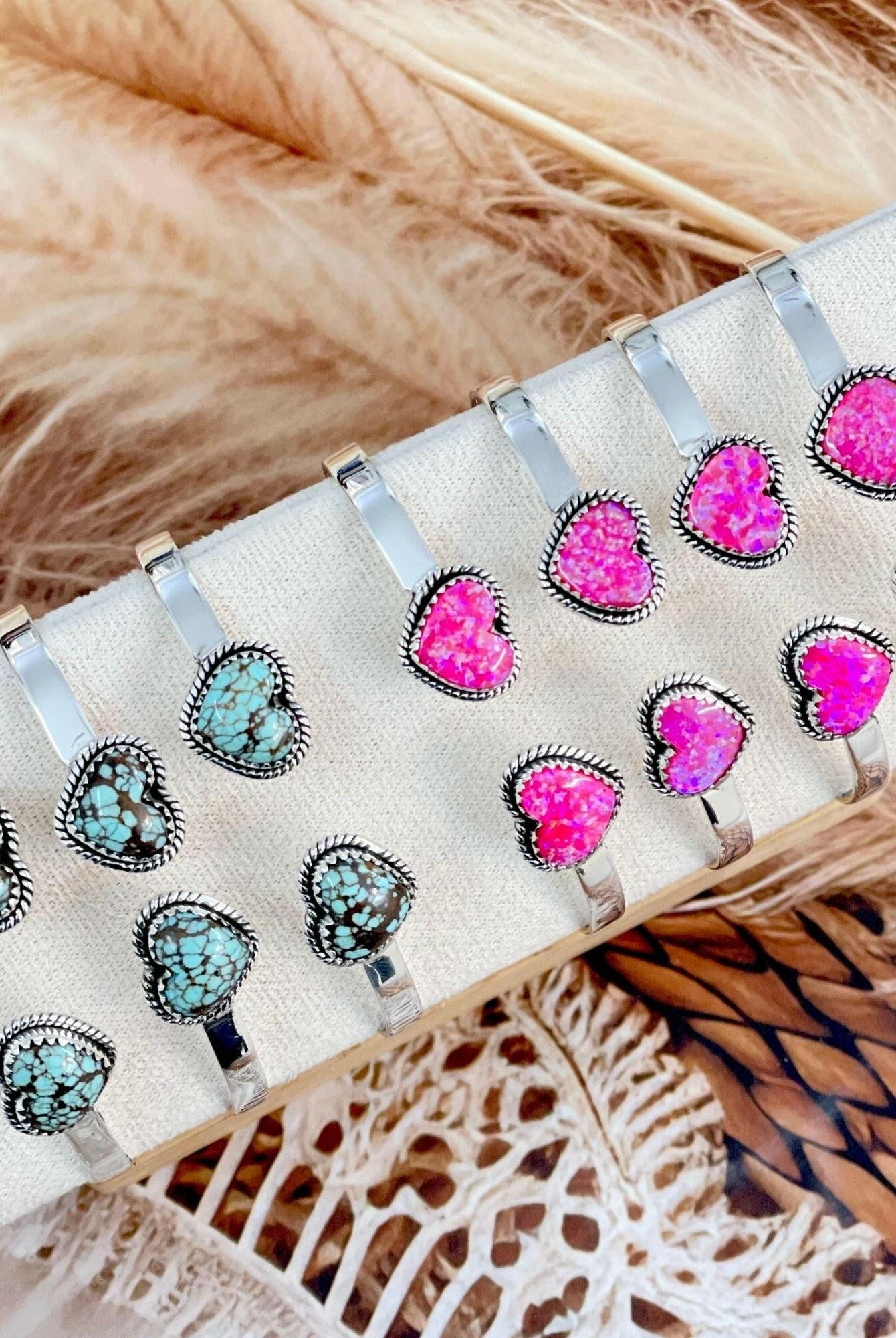 Heart-To-Heart Stone Bangle-Bracelets-Krush Kandy, Women's Online Fashion Boutique Located in Phoenix, Arizona (Scottsdale Area)