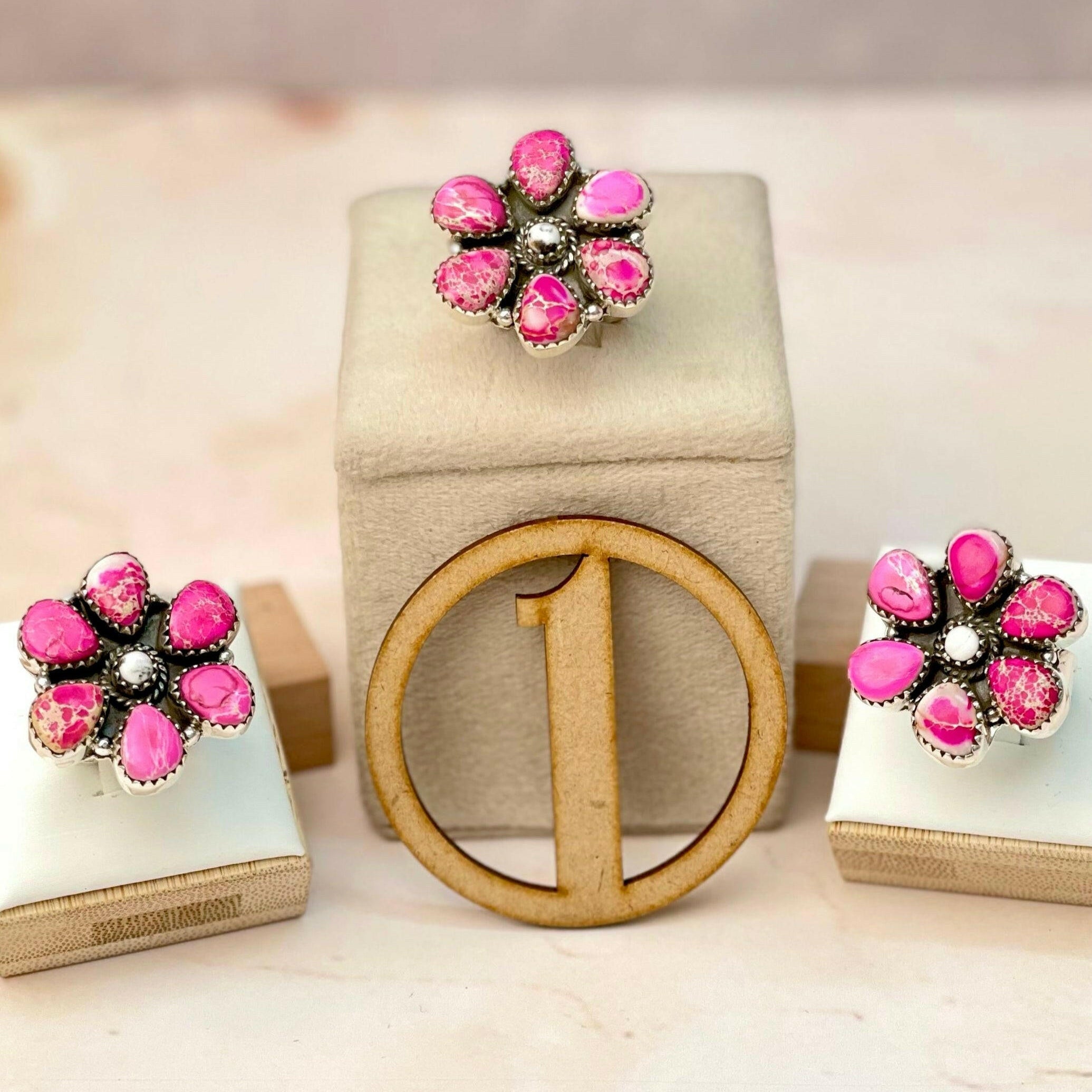 Desert Jasper Mini Daisy Rings-Rings-Krush Kandy, Women's Online Fashion Boutique Located in Phoenix, Arizona (Scottsdale Area)