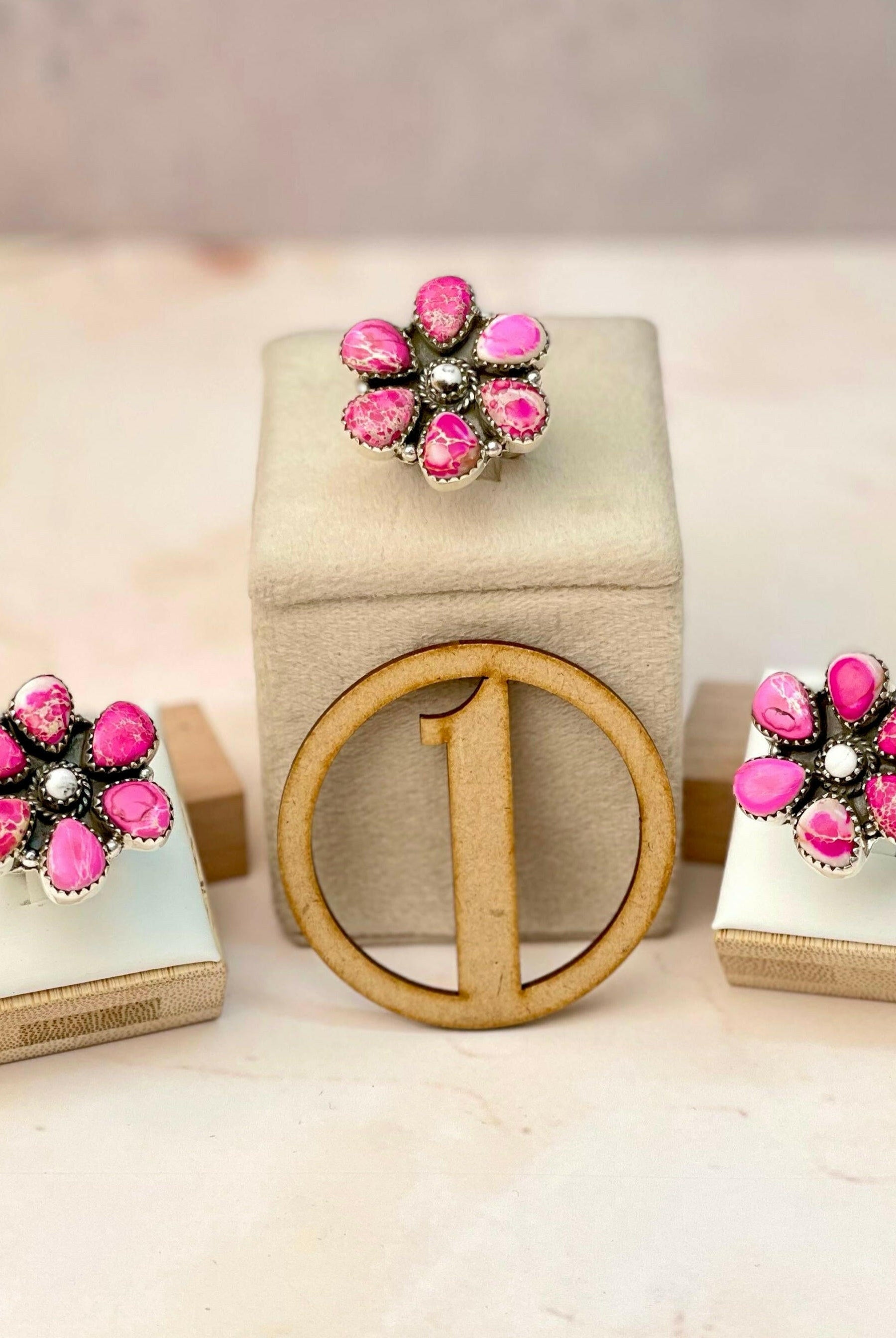 Desert Jasper Mini Daisy Rings-Rings-Krush Kandy, Women's Online Fashion Boutique Located in Phoenix, Arizona (Scottsdale Area)