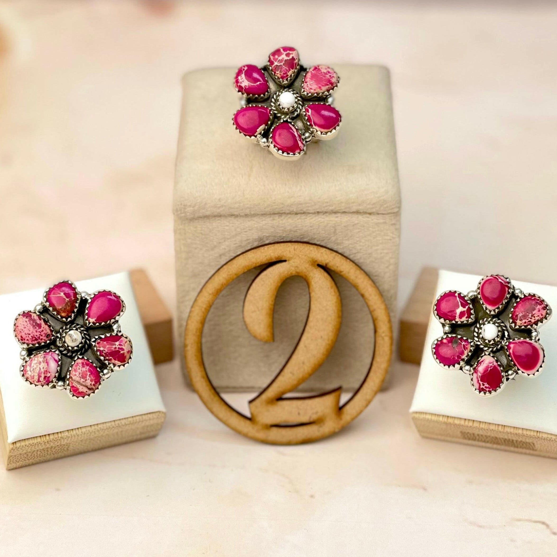 Desert Jasper Mini Daisy Rings-Rings-Krush Kandy, Women's Online Fashion Boutique Located in Phoenix, Arizona (Scottsdale Area)