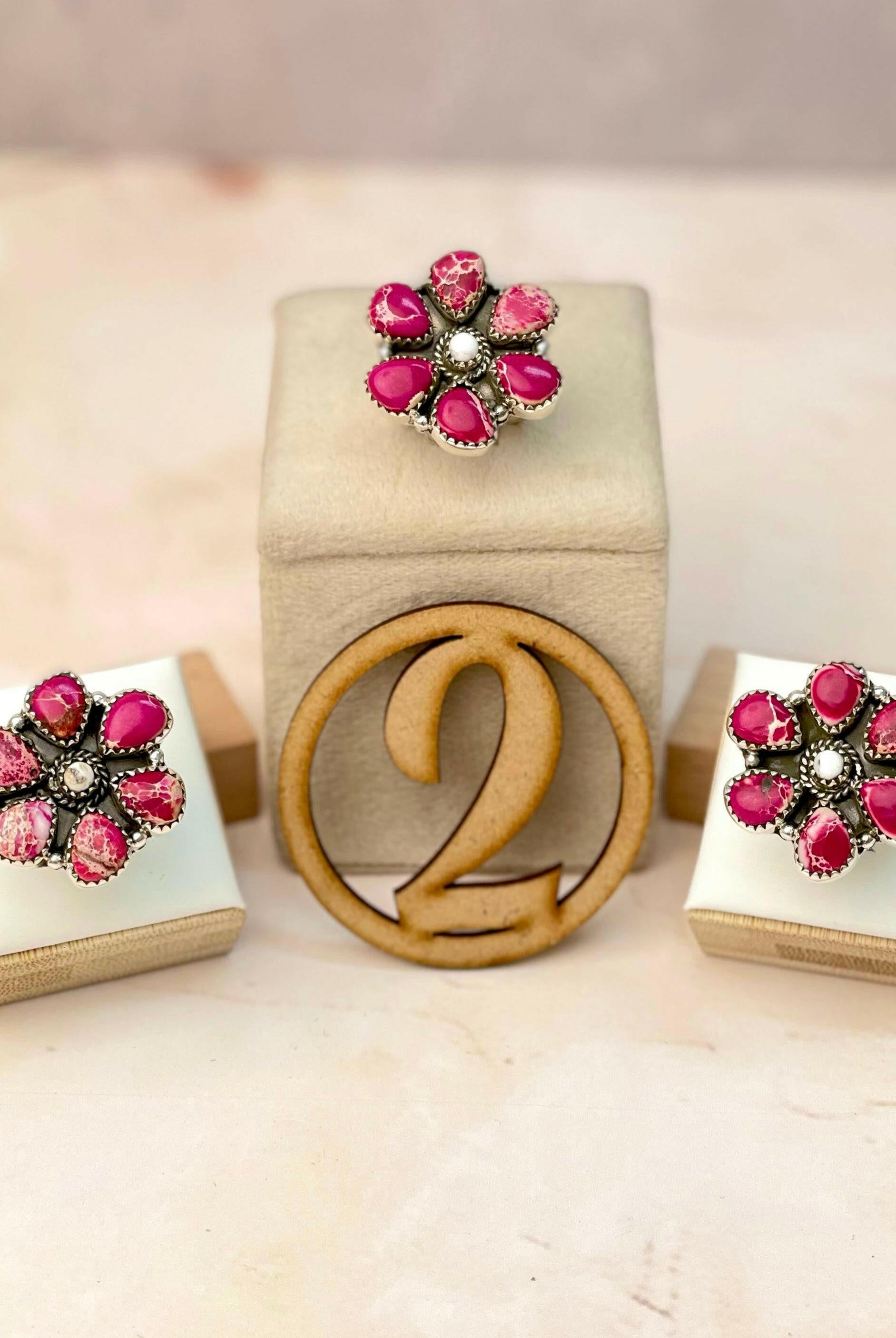 Desert Jasper Mini Daisy Rings-Rings-Krush Kandy, Women's Online Fashion Boutique Located in Phoenix, Arizona (Scottsdale Area)
