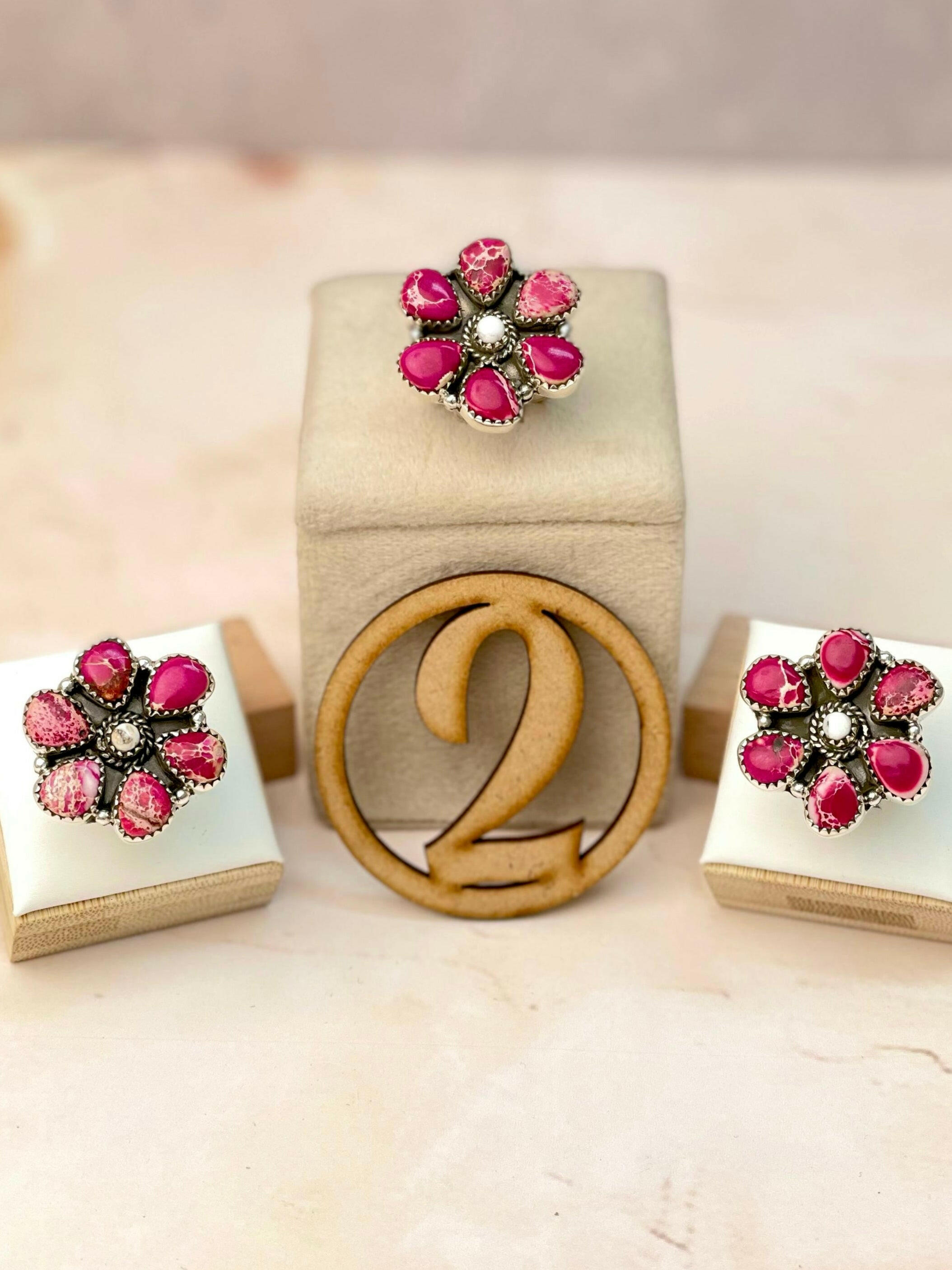 Desert Jasper Mini Daisy Rings-Rings-Krush Kandy, Women's Online Fashion Boutique Located in Phoenix, Arizona (Scottsdale Area)