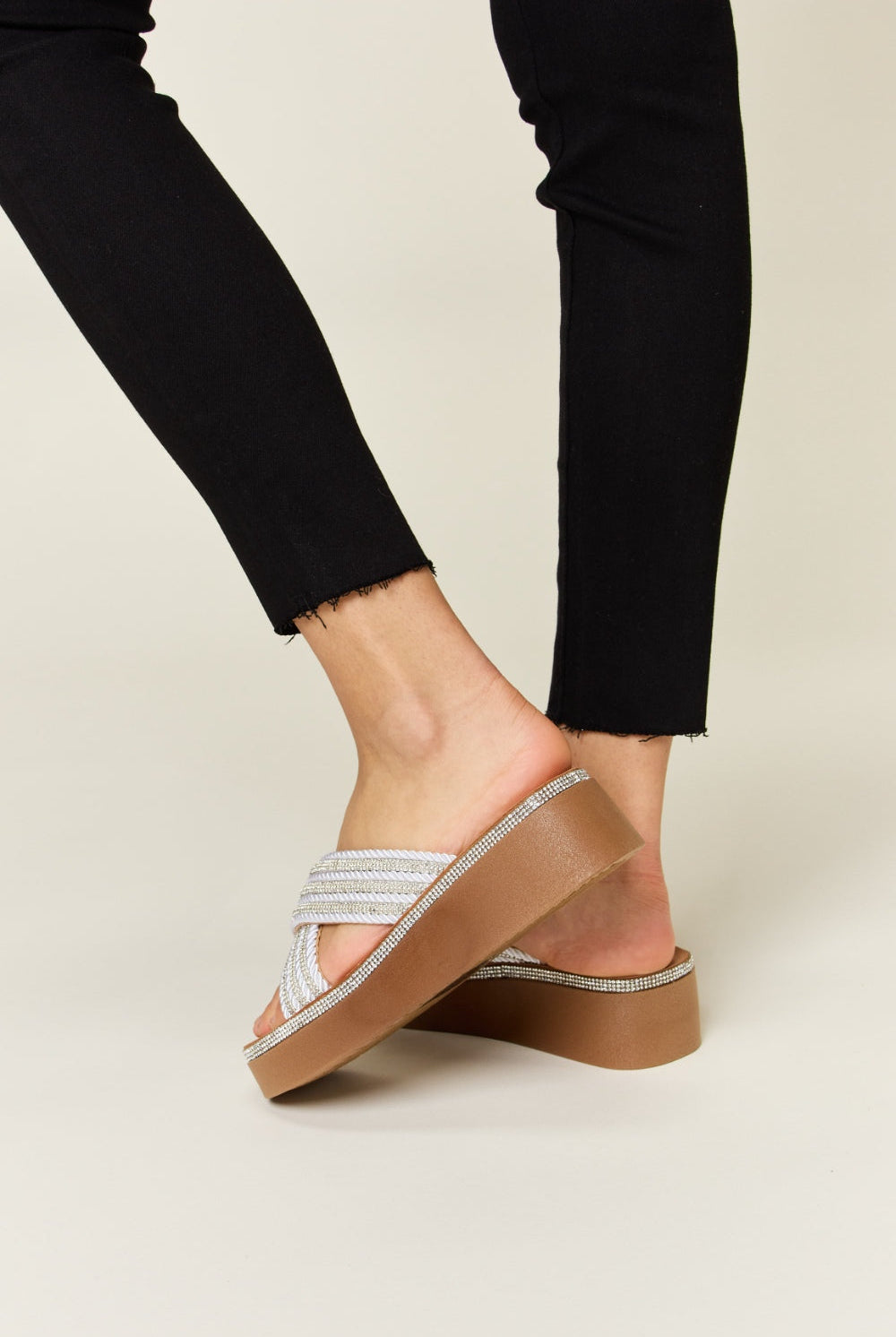 Rhinestone Comfort Platform Wedge Sandals-Krush Kandy, Women's Online Fashion Boutique Located in Phoenix, Arizona (Scottsdale Area)