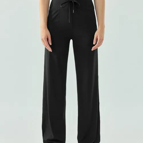 Scuba Drawstring High Waist Active Pants-Pants-Krush Kandy, Women's Online Fashion Boutique Located in Phoenix, Arizona (Scottsdale Area)