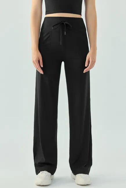 Scuba Drawstring High Waist Active Pants-Pants-Krush Kandy, Women's Online Fashion Boutique Located in Phoenix, Arizona (Scottsdale Area)